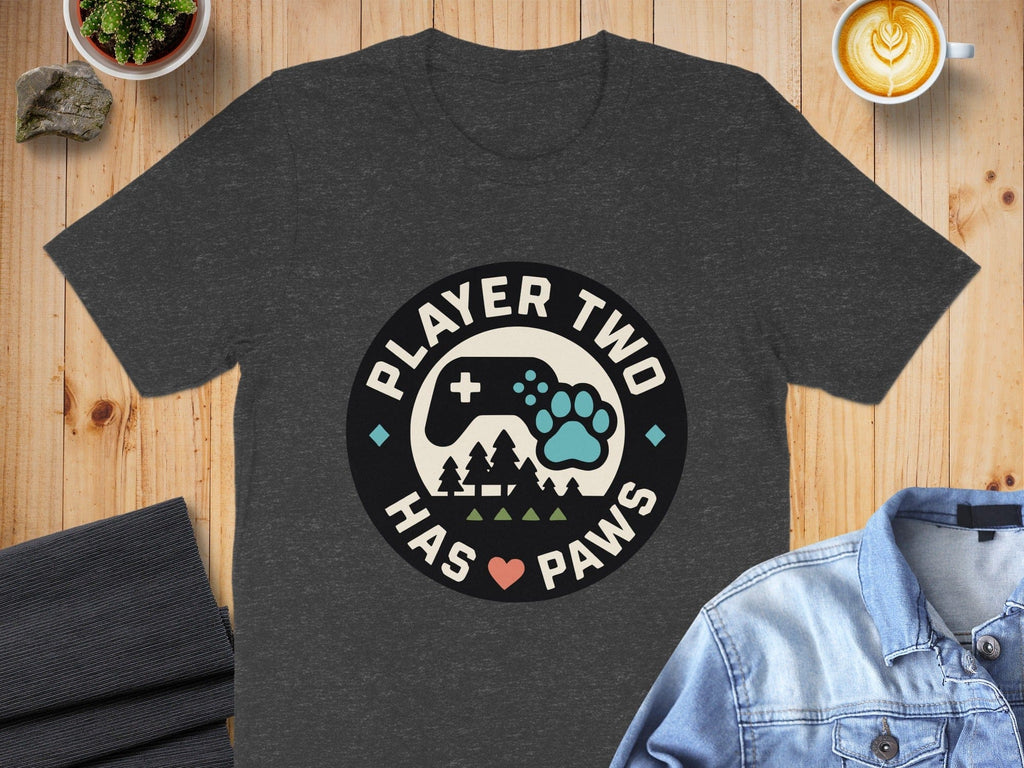Player Two Has Paws Graphic Tee Casual Clothing