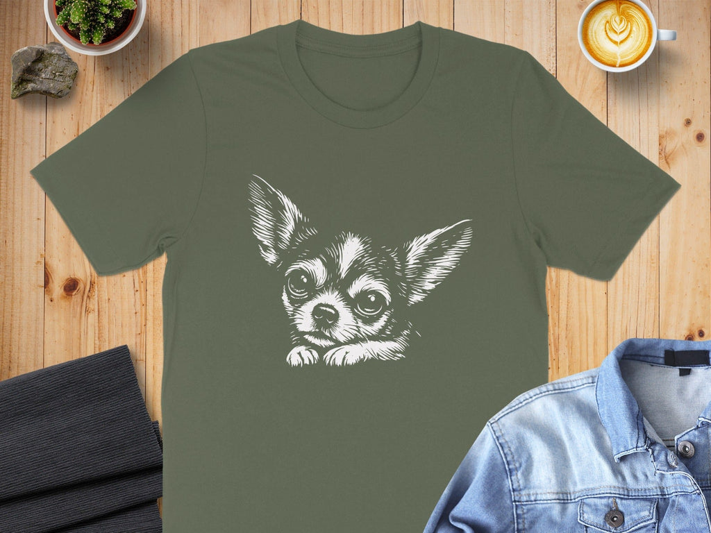 Chihuahua Dog Illustration Print Shirt for Pet Lovers