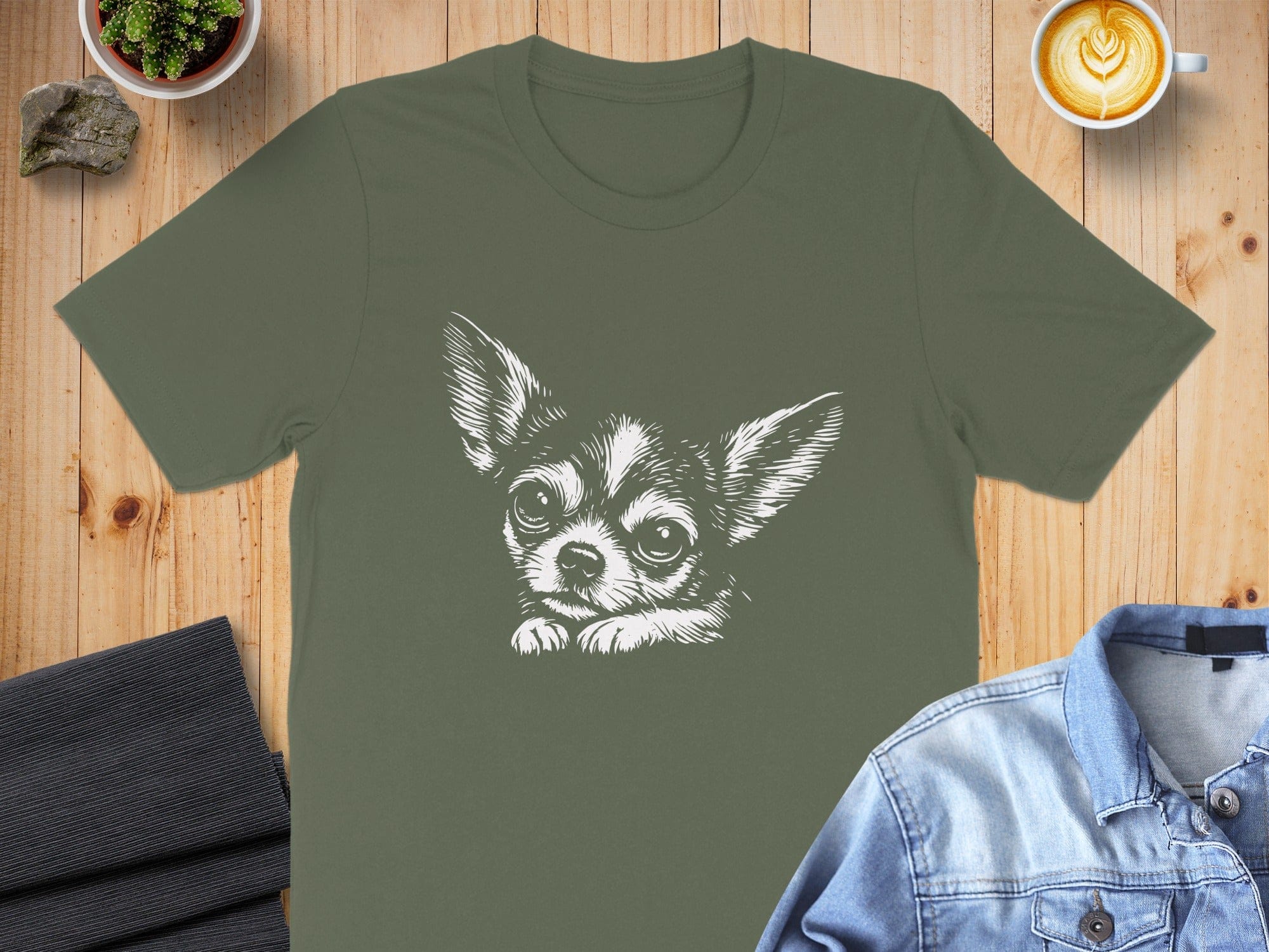 Chihuahua Dog Illustration Print Shirt for Pet Lovers