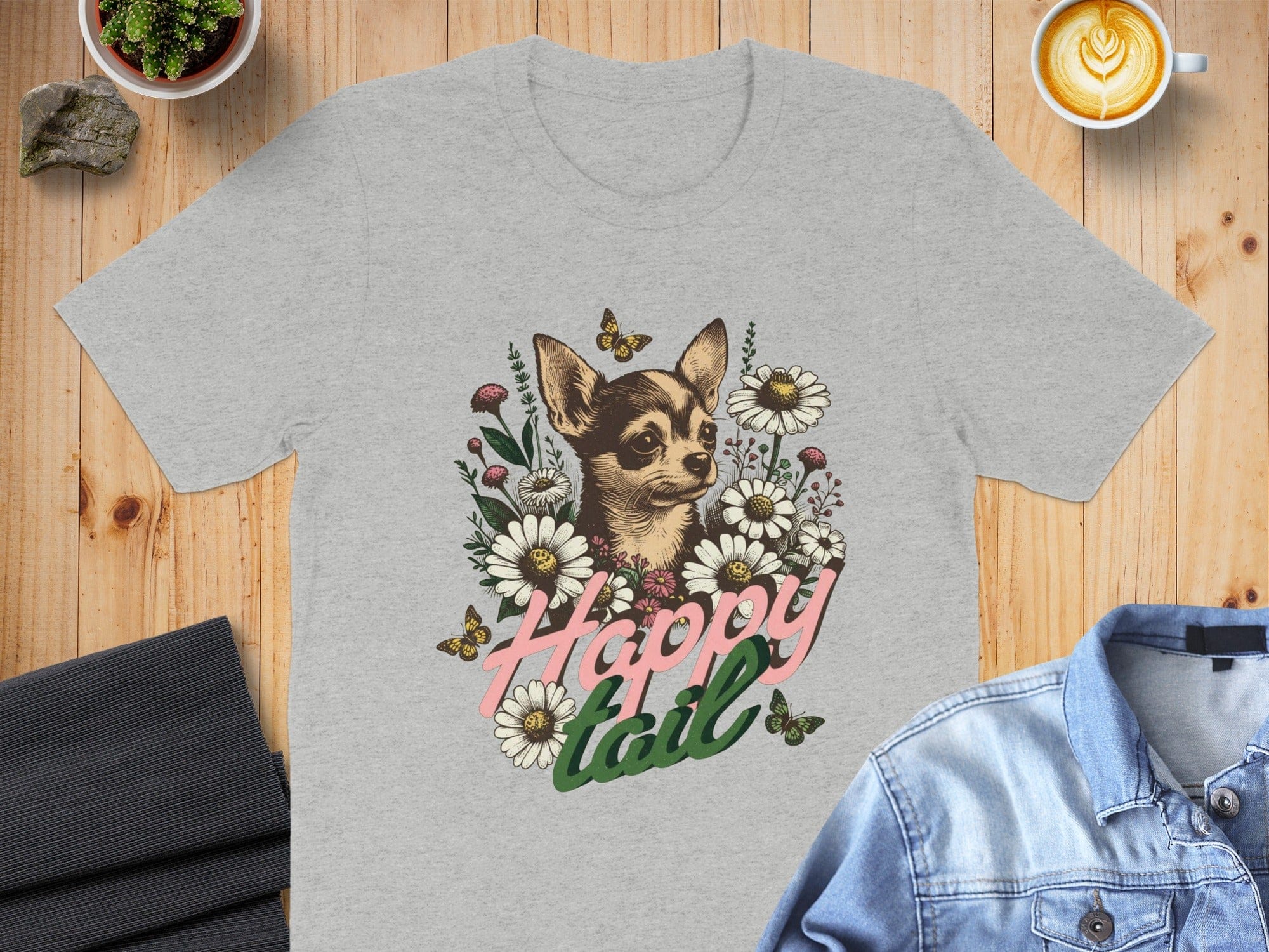 Happy Tail Dog Graphic Design Shirt