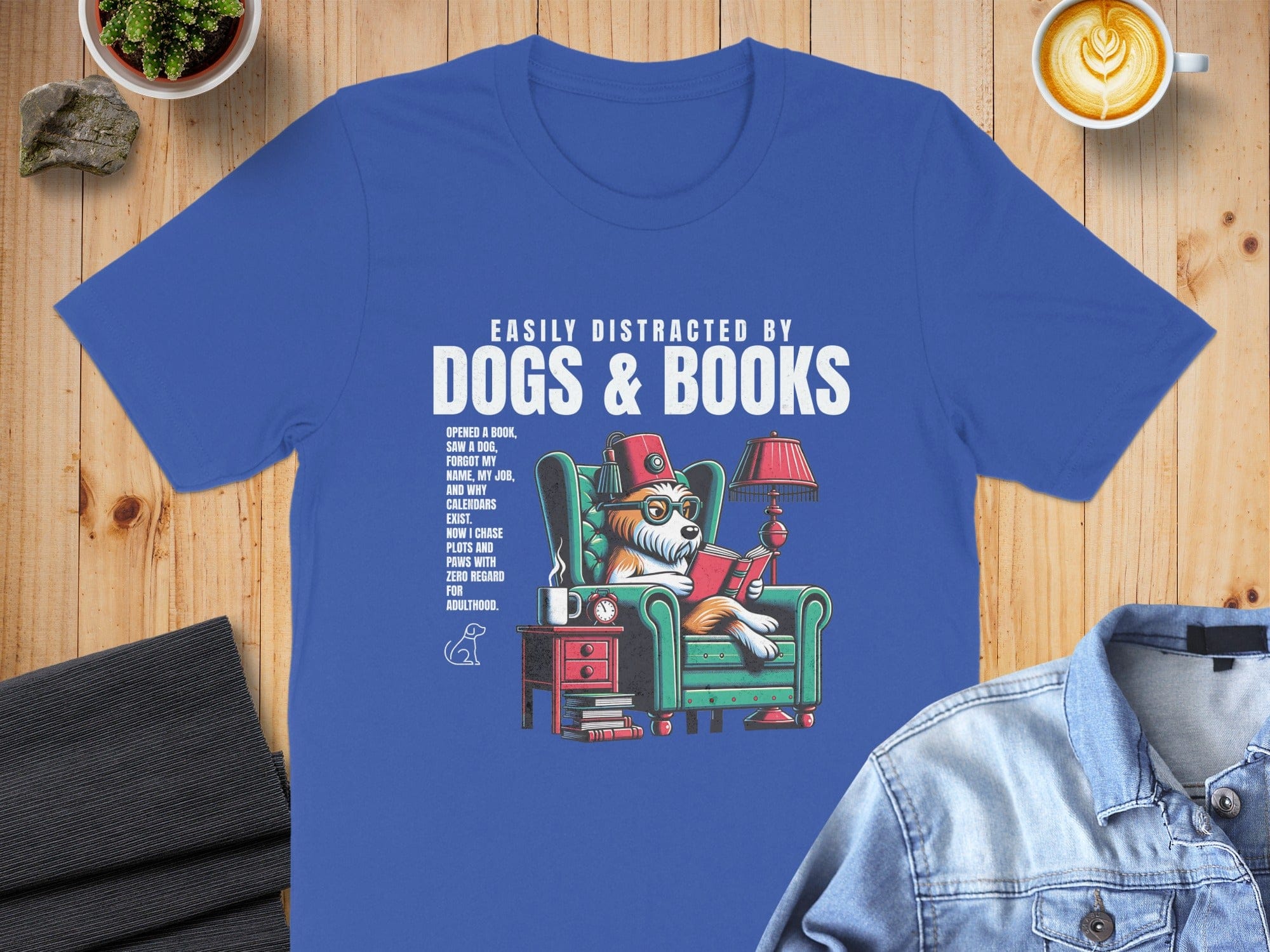 Easily Distracted by Dogs and Books Graphic Tee