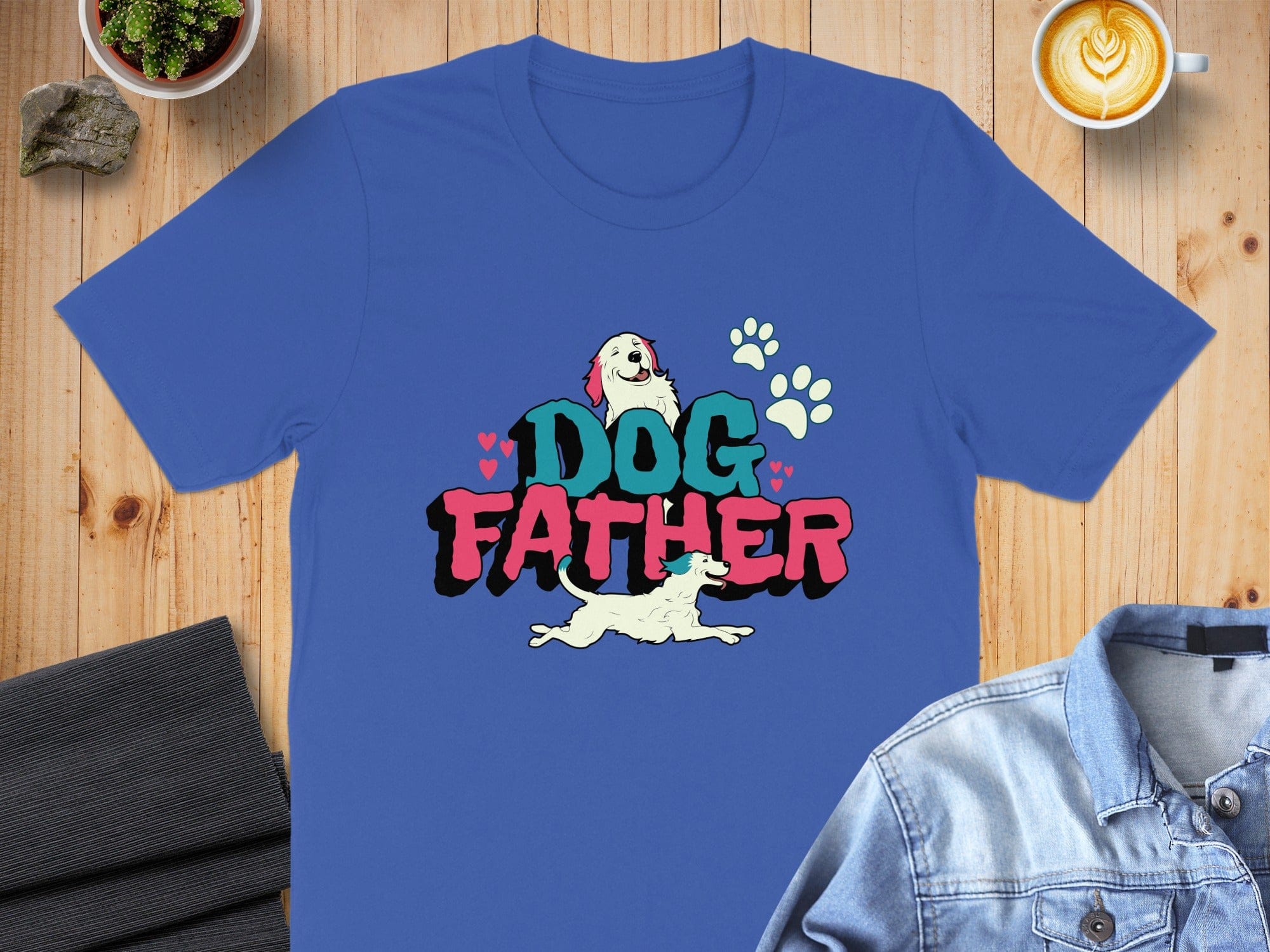 Fun Dog Father Graphic Design T-Shirt