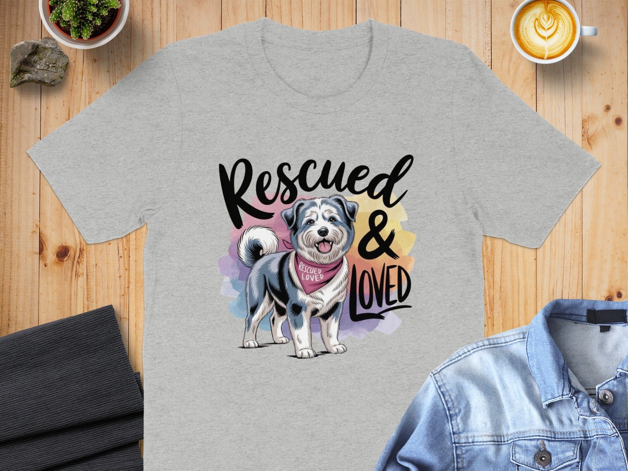 Rescued and Loved Dog Graphic T-Shirt