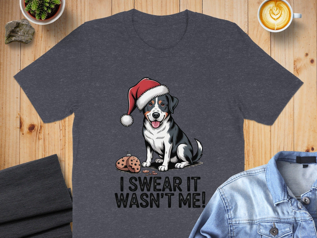 I Swear It Wasn't Me Dog with Santa Hat T-shirt