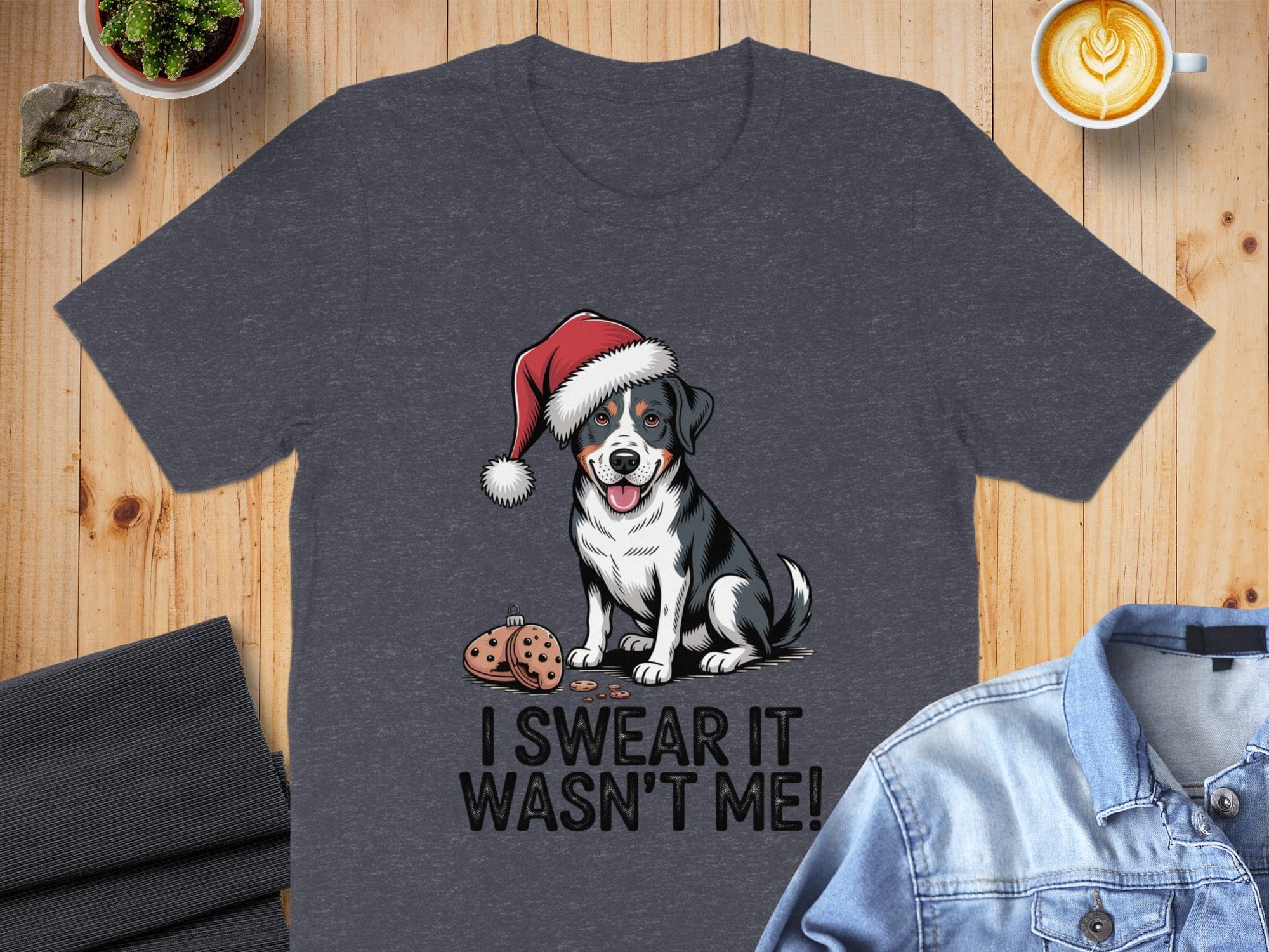 I Swear It Wasn't Me Dog with Santa Hat T-shirt