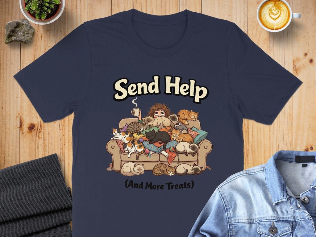 Send Help And More Treats Funny Cat Lover T-Shirt