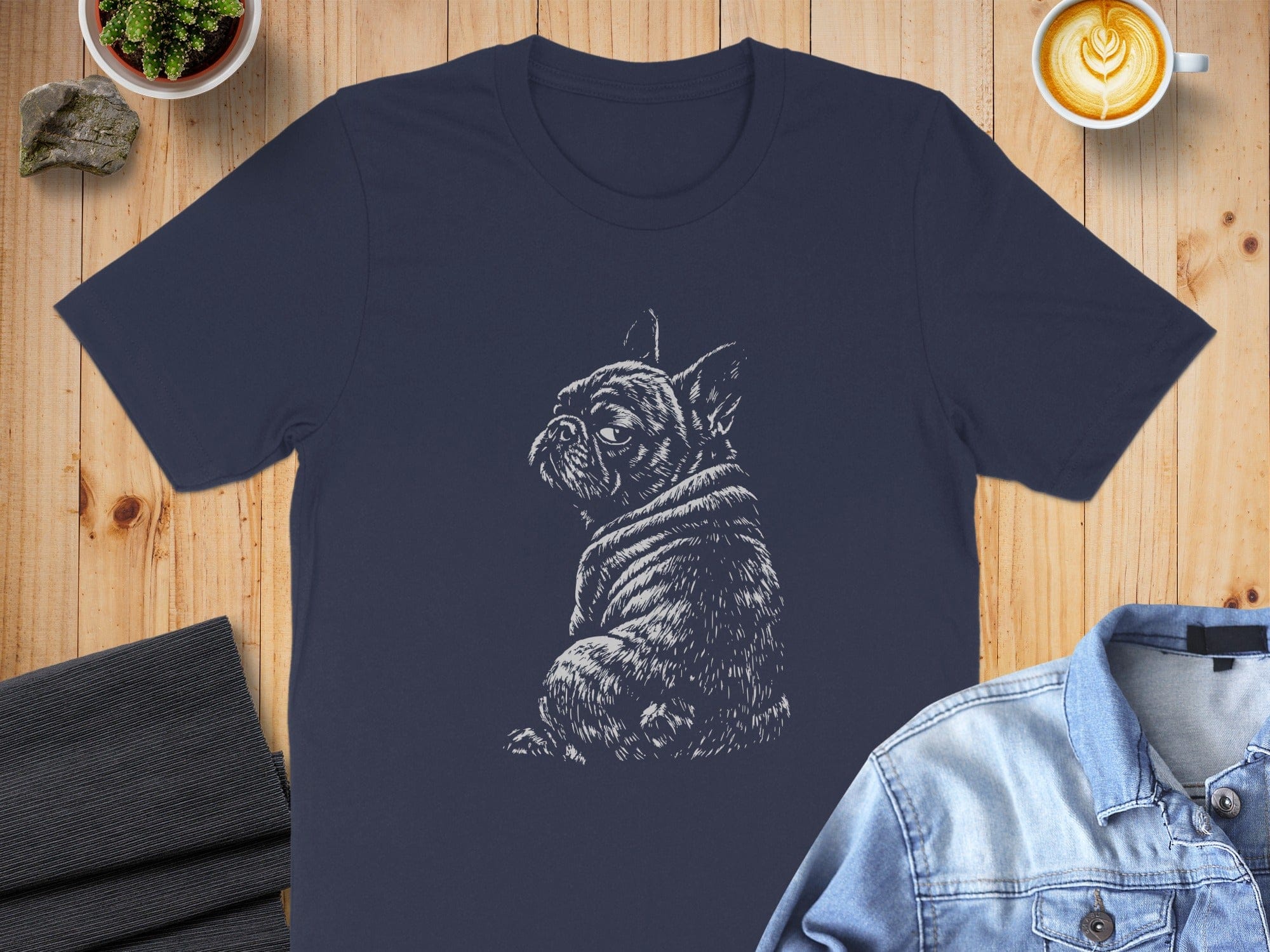 French Bulldog Illustration Graphic Tee Shirt