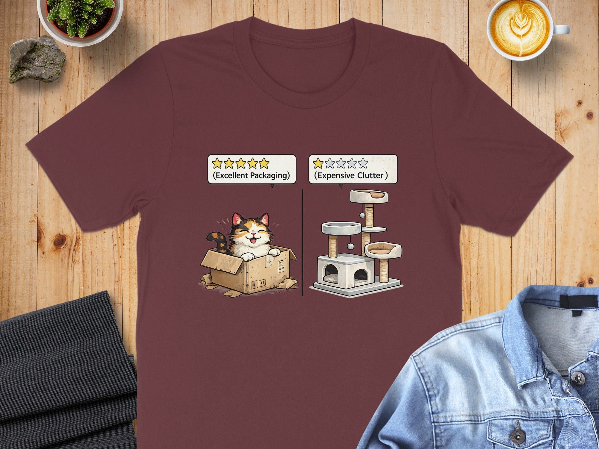 Fun Cat Comic T-Shirt with Excellent Packaging Humor