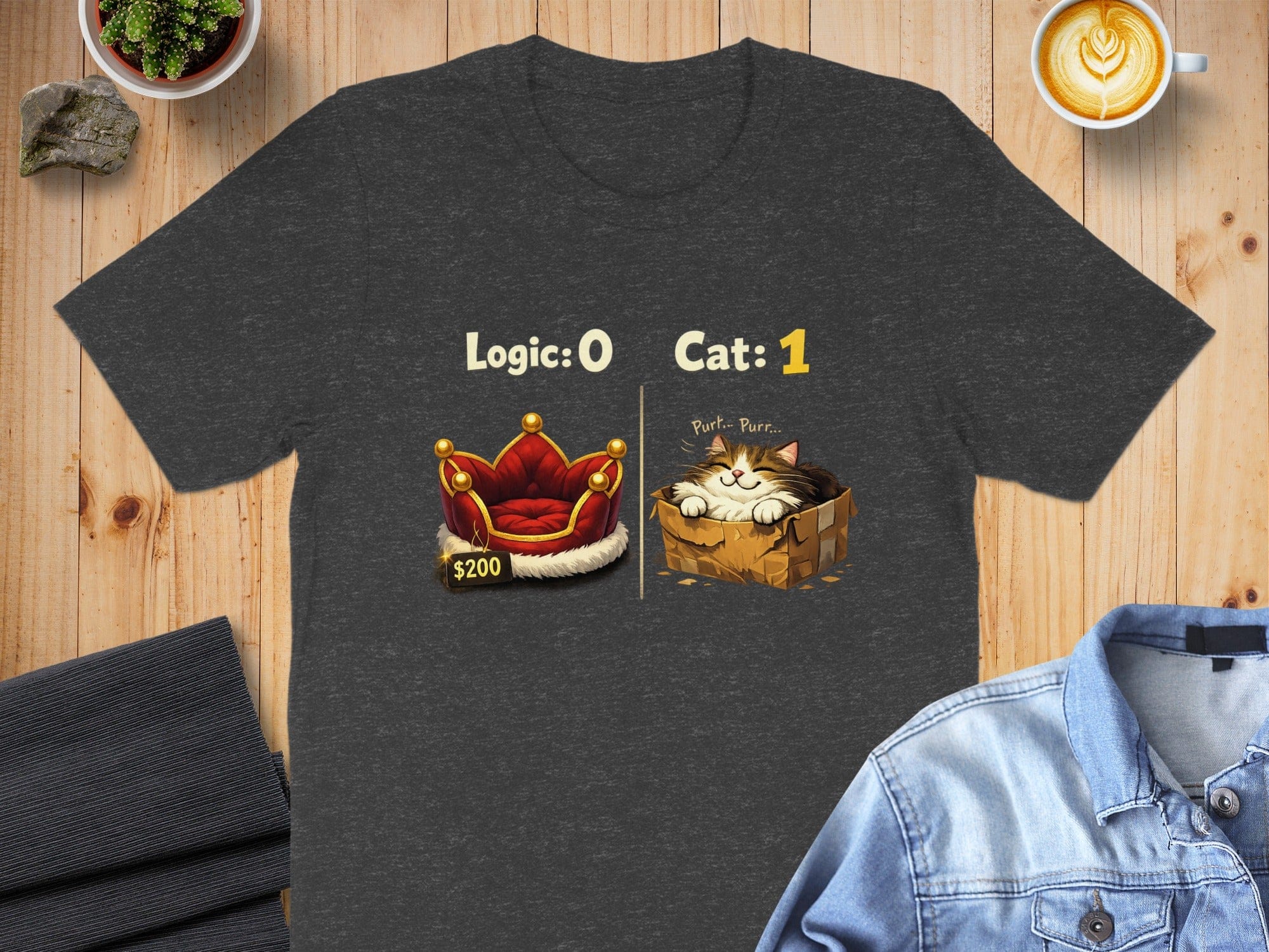 Cat Logic 0-1 Novelty Graphic Tee for Cat Lovers Shirt