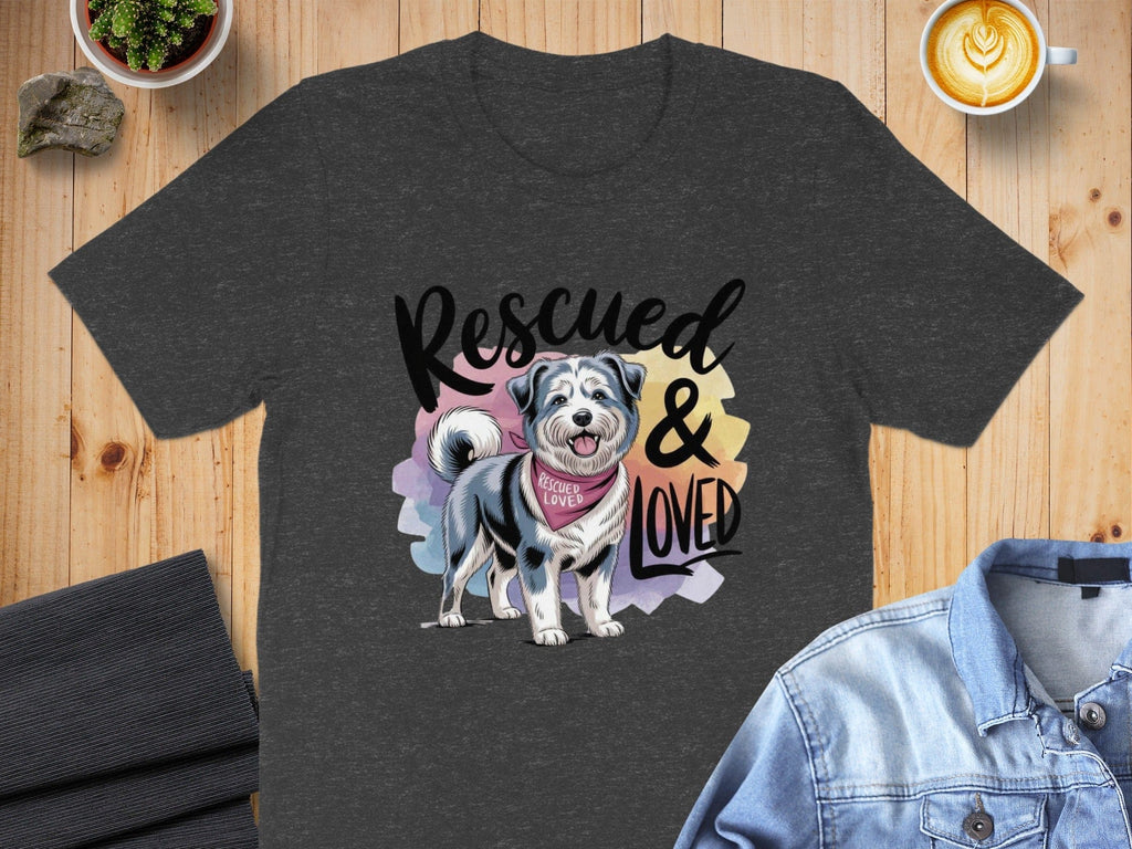 Rescued and Loved Graphic Dog Print Shirt product