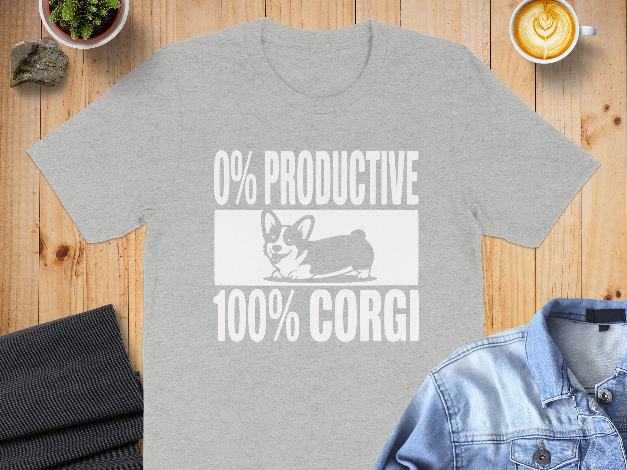 0% Productive 100% Corgi Graphic Shirt Product