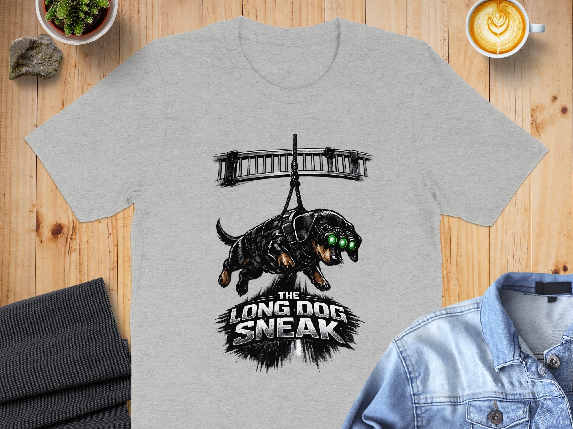 The Long Dog Sneak Novelty Graphic T-Shirt