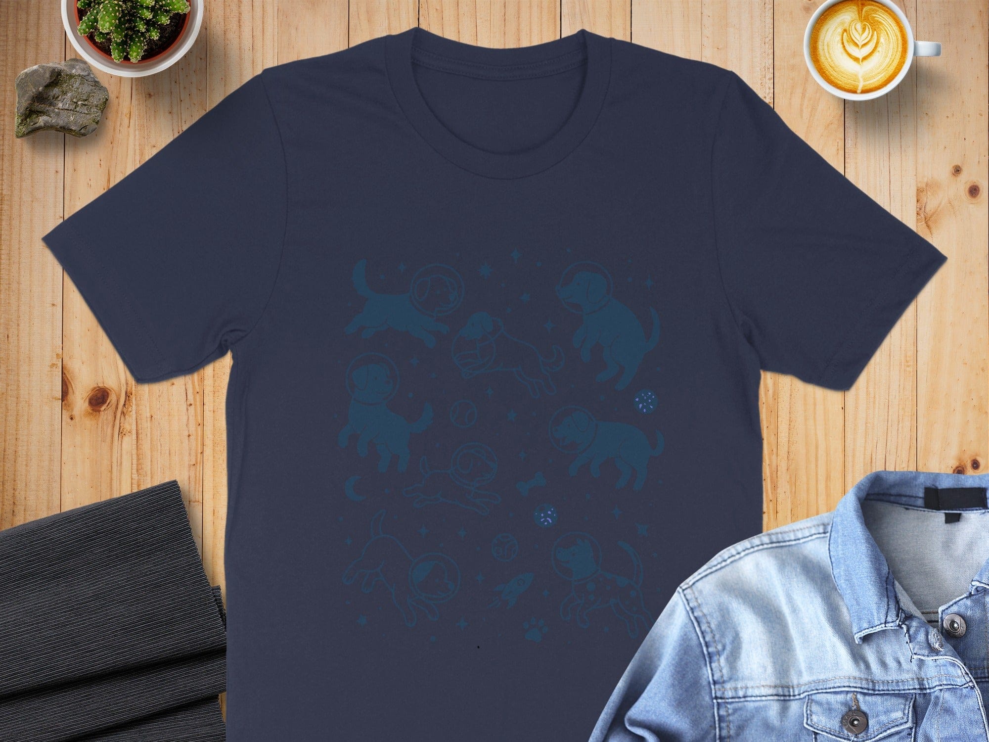 Cute Space Dogs Playfully Exploring T-shirt
