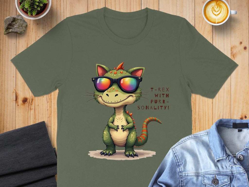 Cool Dinosaur with Sunglasses Graphic T-Shirt