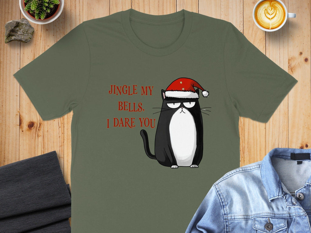 Jingle My Bells I Dare You Funny Cat Graphic Tee