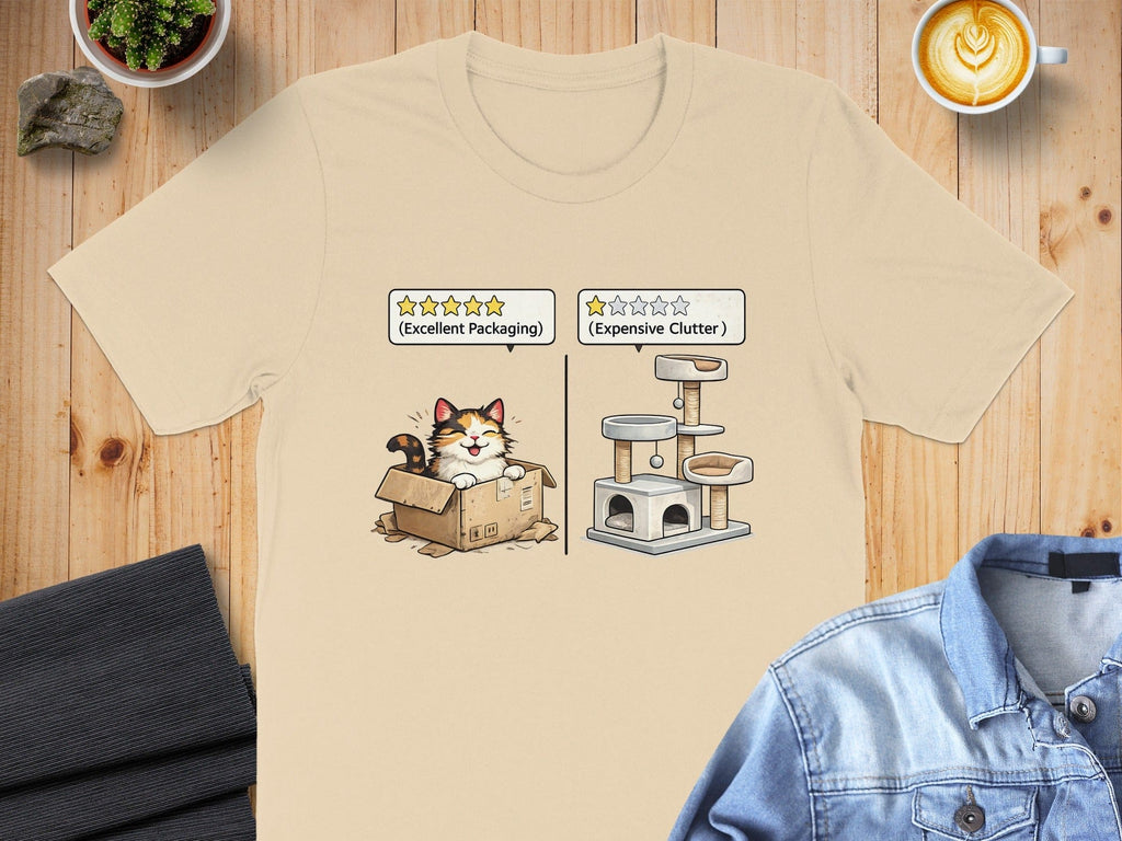 Funny Cat in Box Excellent Packaging T-shirt Product