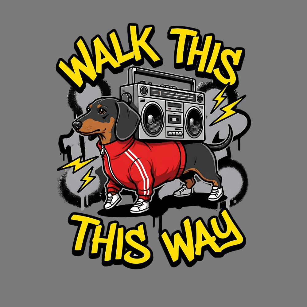 Walk This Way Dachshund Boombox Illustration Product