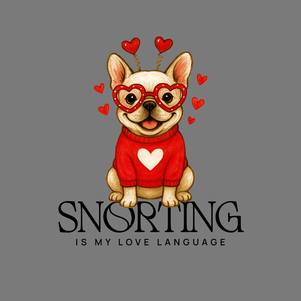 Snorting Is My Love Language Cute Bulldog Art Print