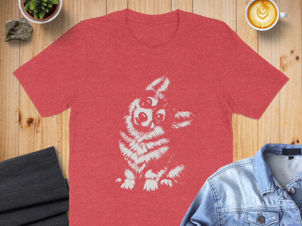 Cute Puppy Graphic on Red T-Shirtproduct