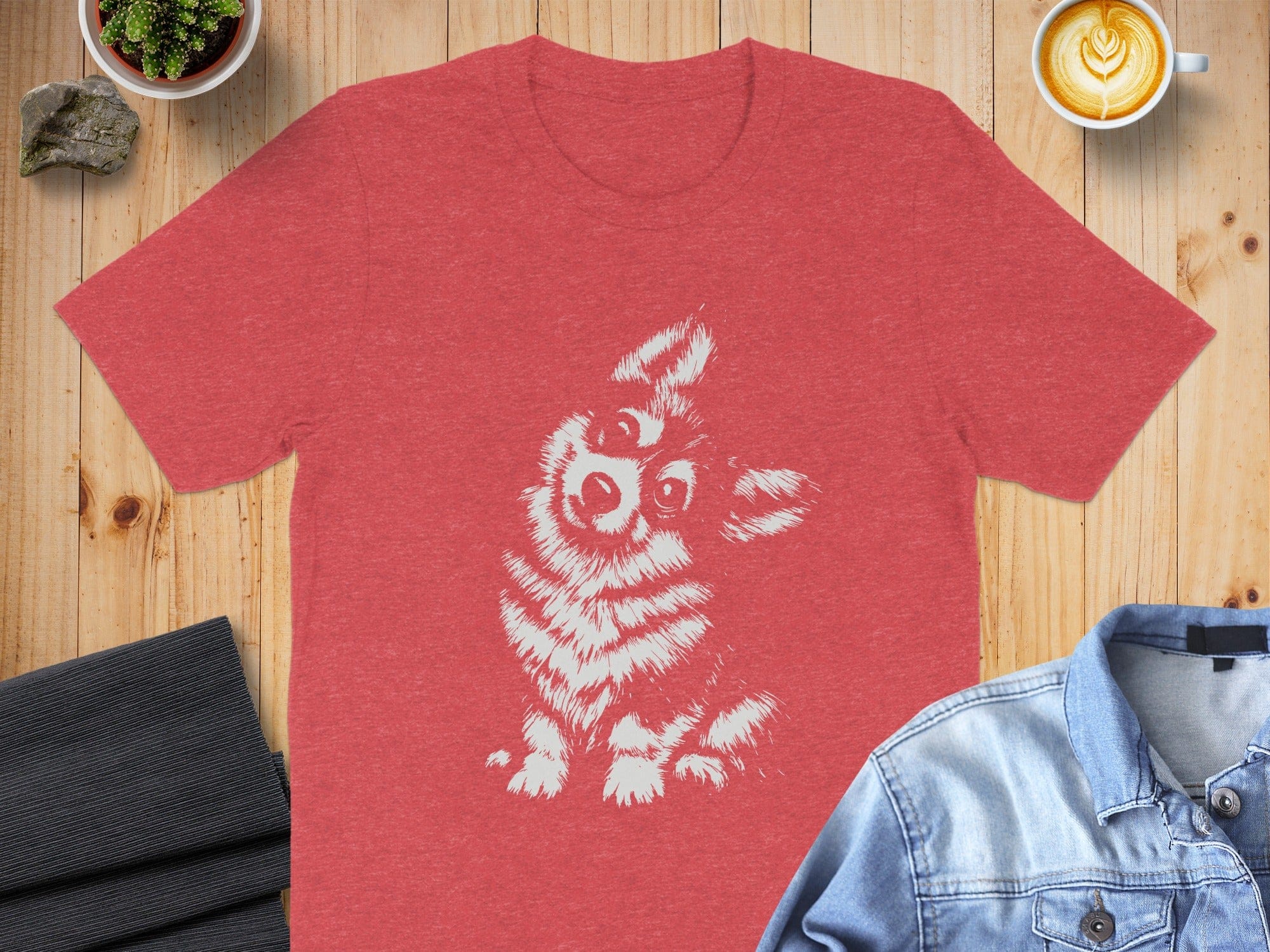 Cute Puppy Graphic on Red T-Shirtproduct