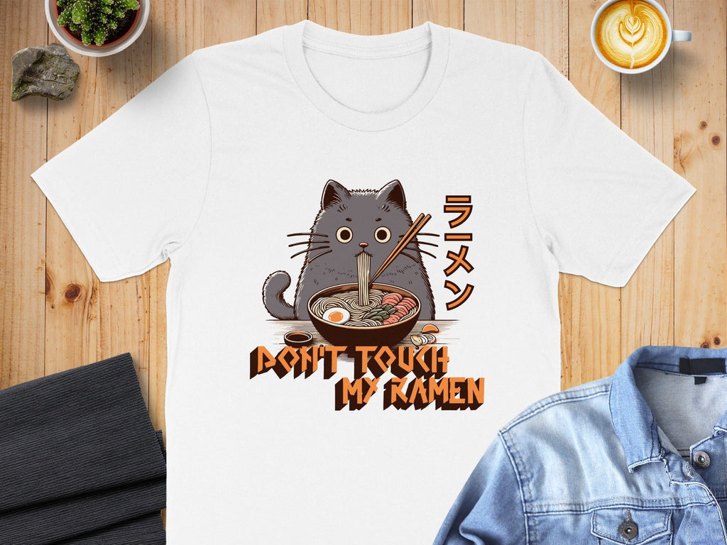 Cute Cat Don't Touch My Food Japanese Graphic Shirt