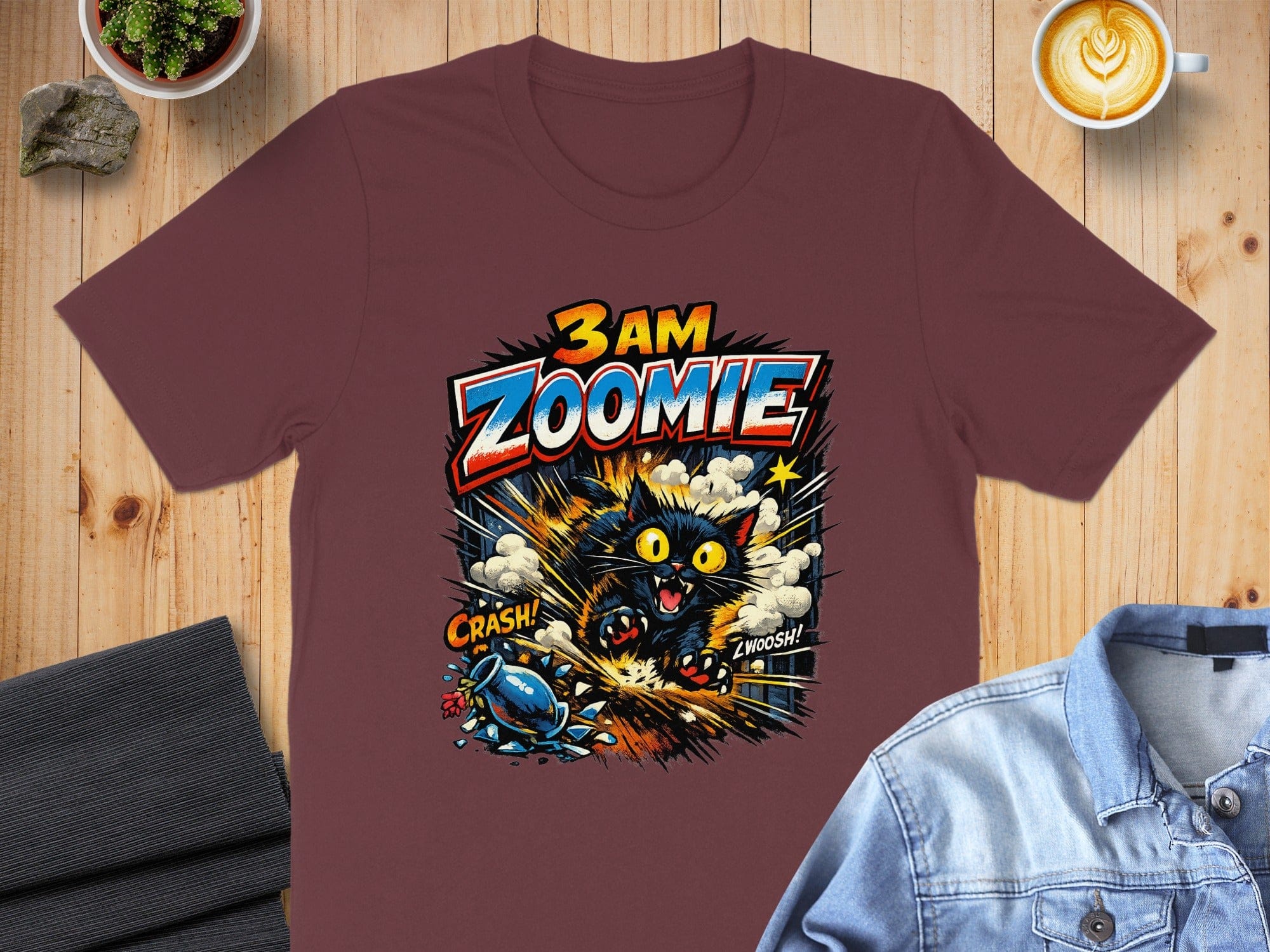 3 AM Zoomie Comic Cat Design T-Shirt
