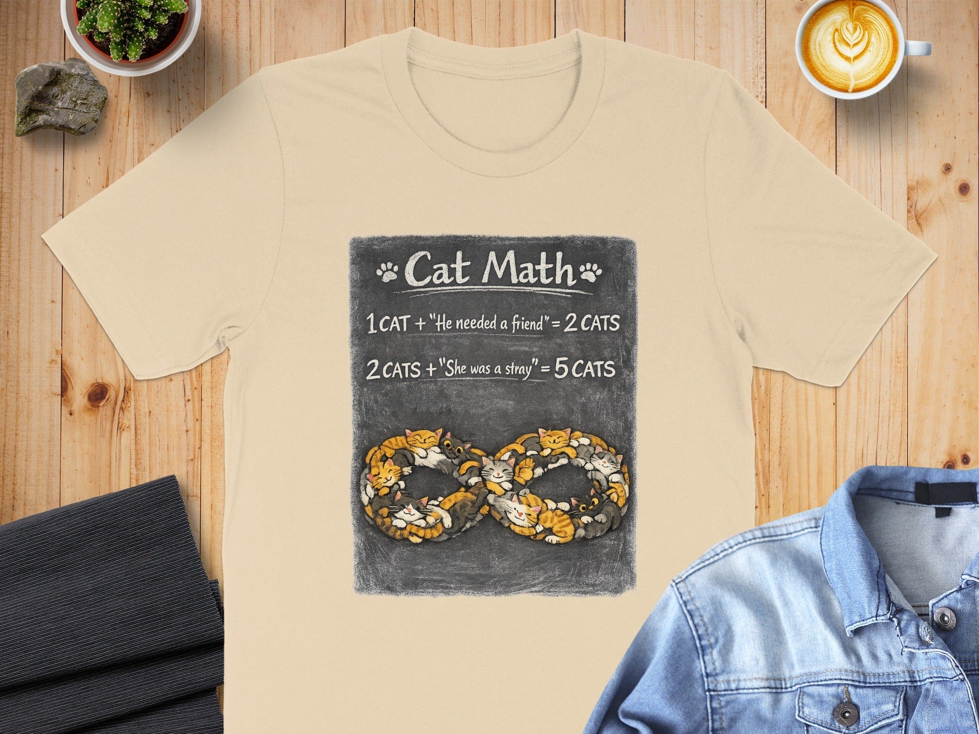 Cat Math Graphic Tee Perfect for Cat Lovers