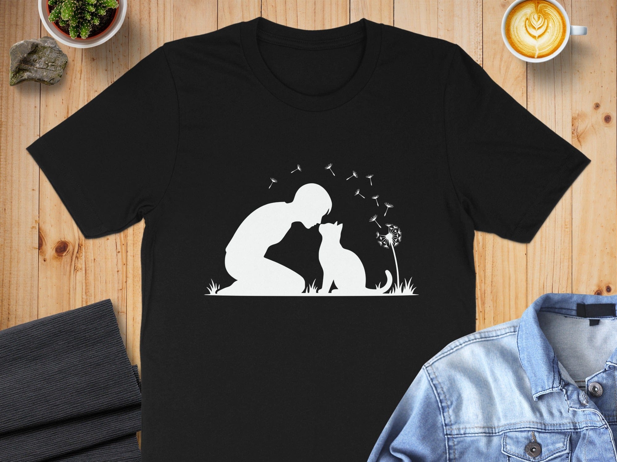 Heartwarming Design with Human and Cat T-shirt