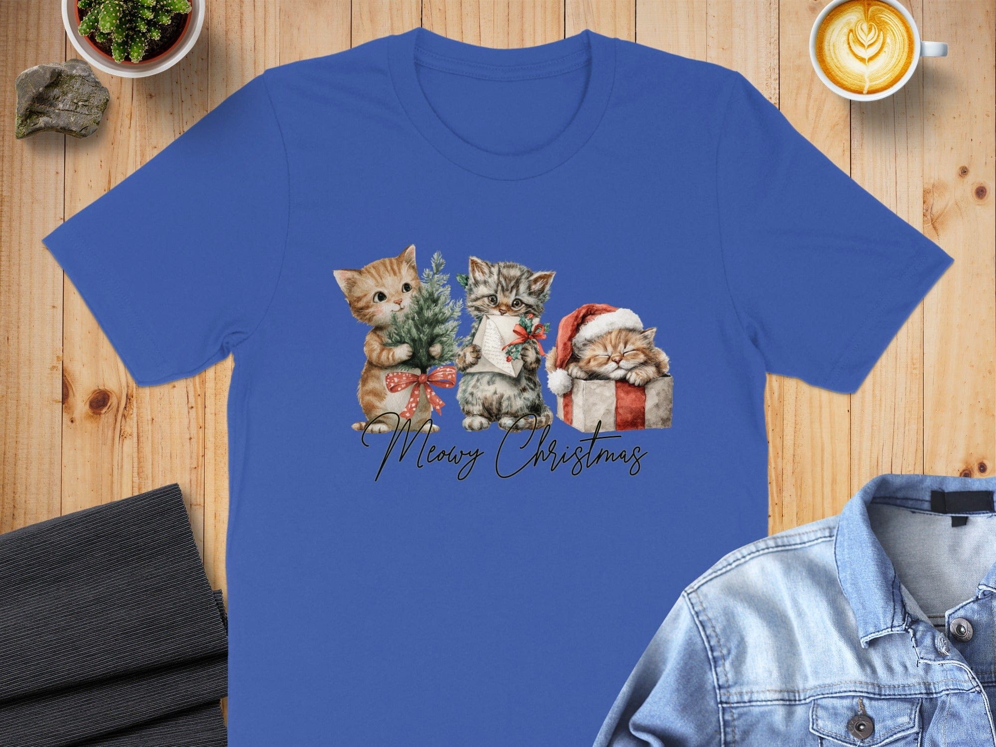 Merry Christmas Kittens Graphic Tee Shirt Product