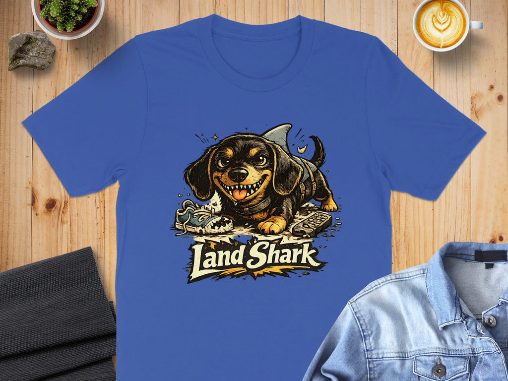 Land Shark Cute Dog Graphic T-Shirt Fun Animal Design Top