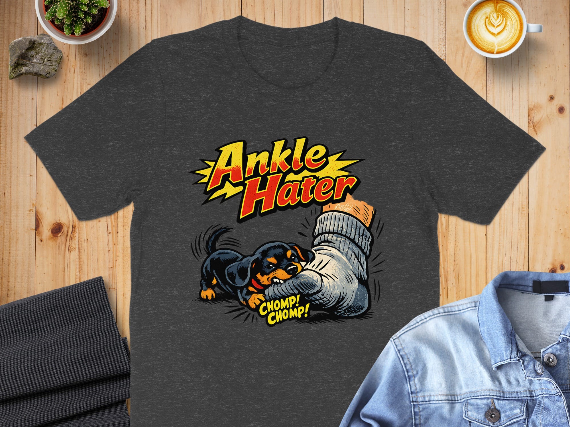 Ankle Hater Chomp Chomp Dachshund Graphic T-Shirt