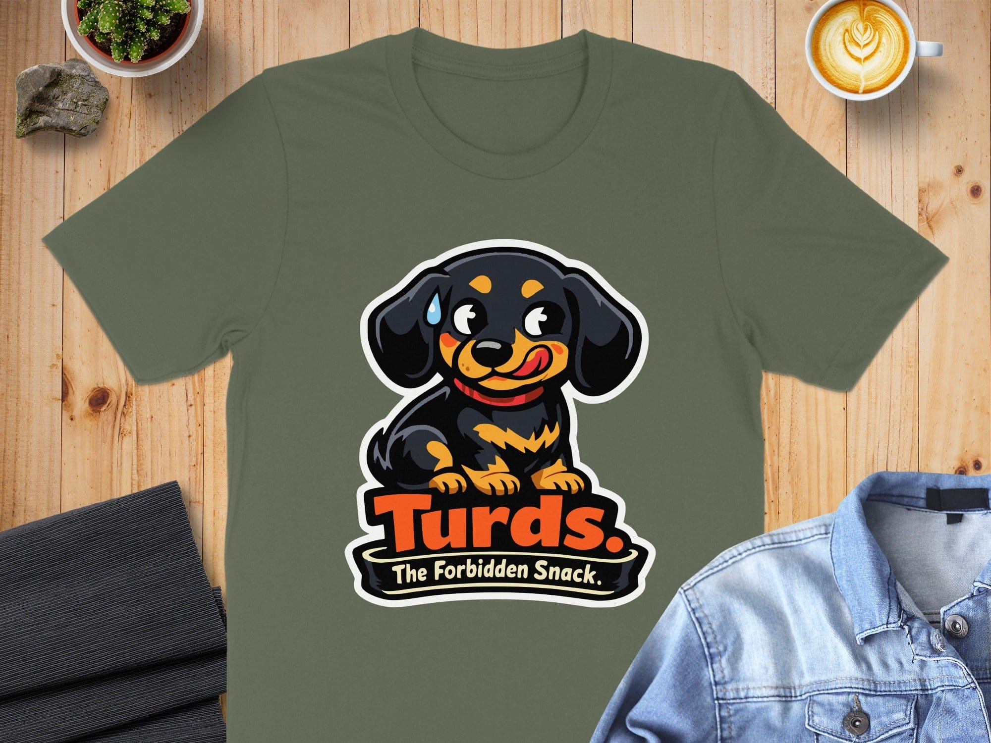 Turds The Forbidden Snack Cute Dog Graphic Tee Shirt