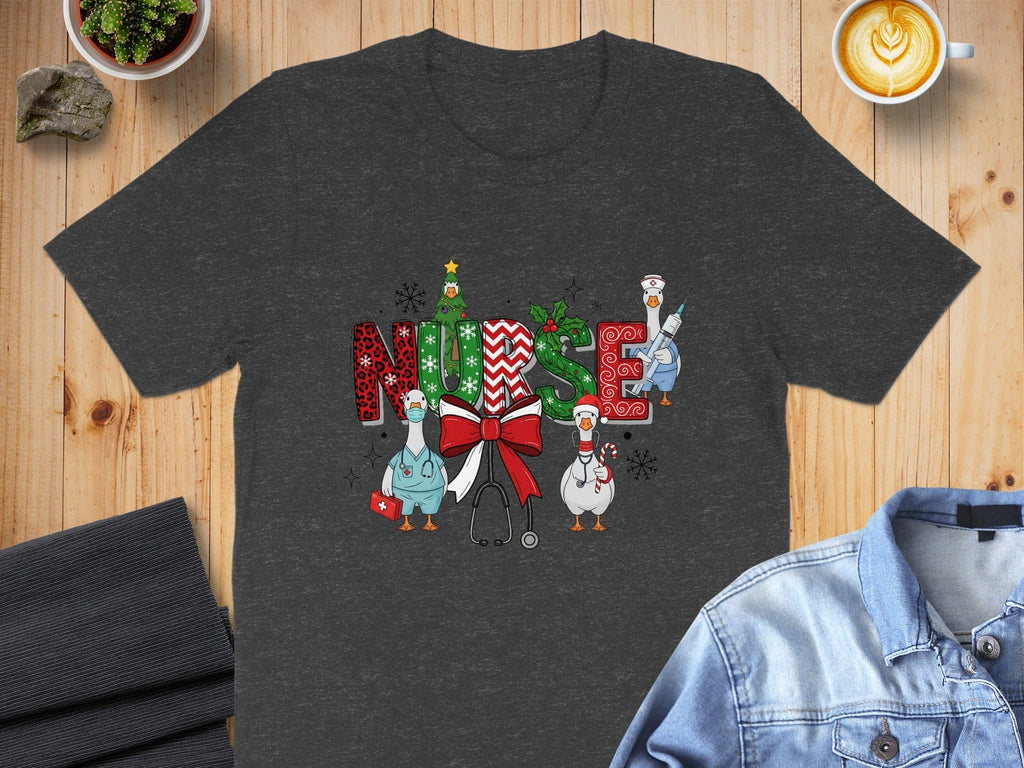 Nurse Christmas Theme Funny Graphic T-Shirt