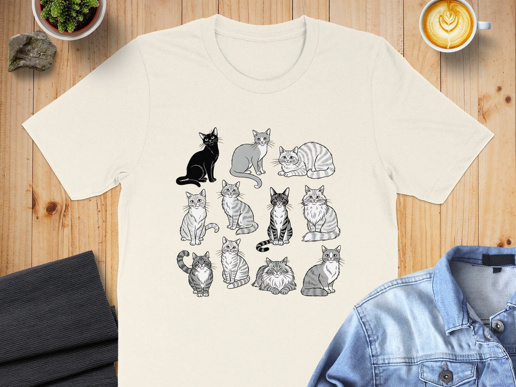 Multiple Cute Cats Graphic Tee for Cat Lovers