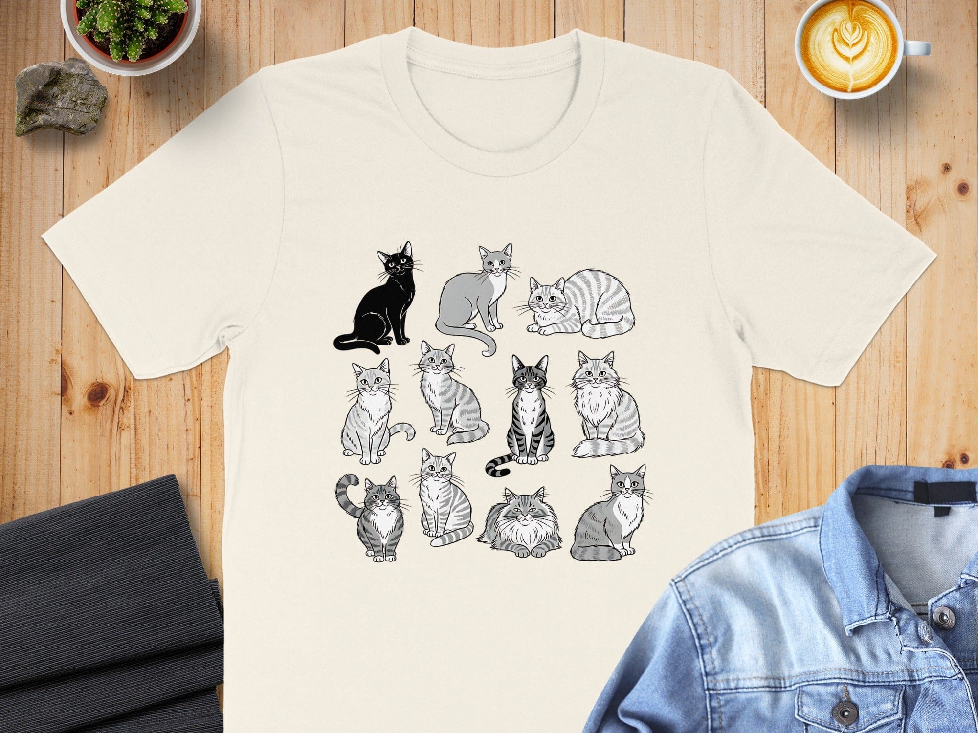 Multiple Cute Cats Graphic Tee for Cat Lovers
