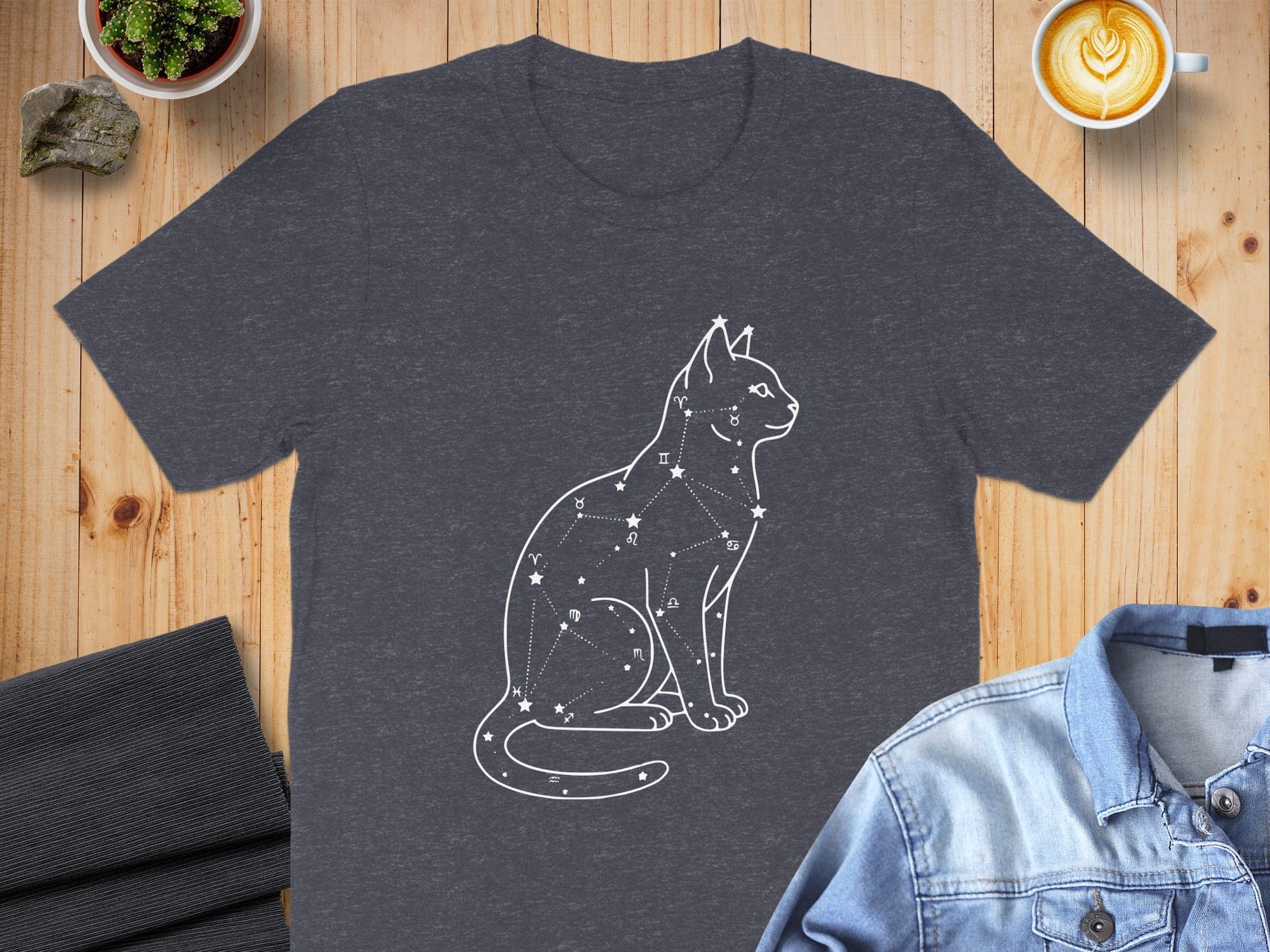 Zodiac Cat Astrology Graphic Tee Shirt Design
