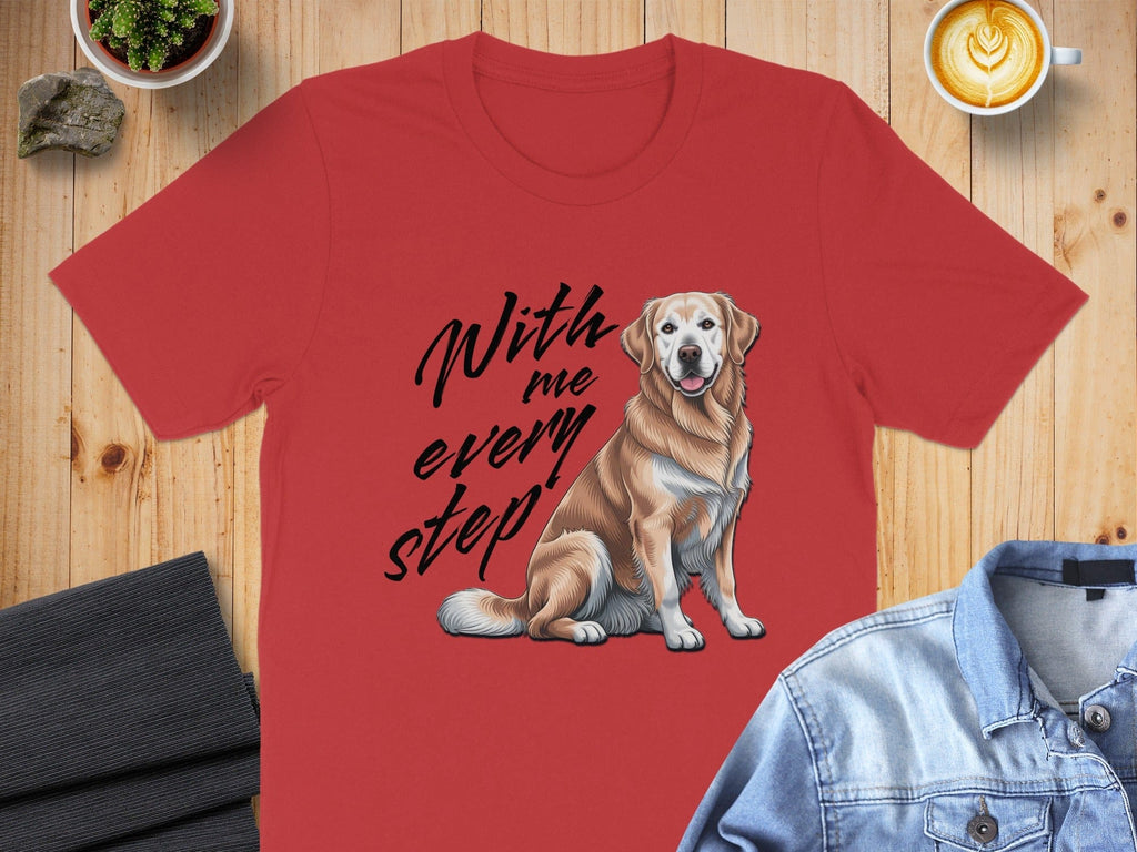 With me every step Golden Retriever t-shirt
