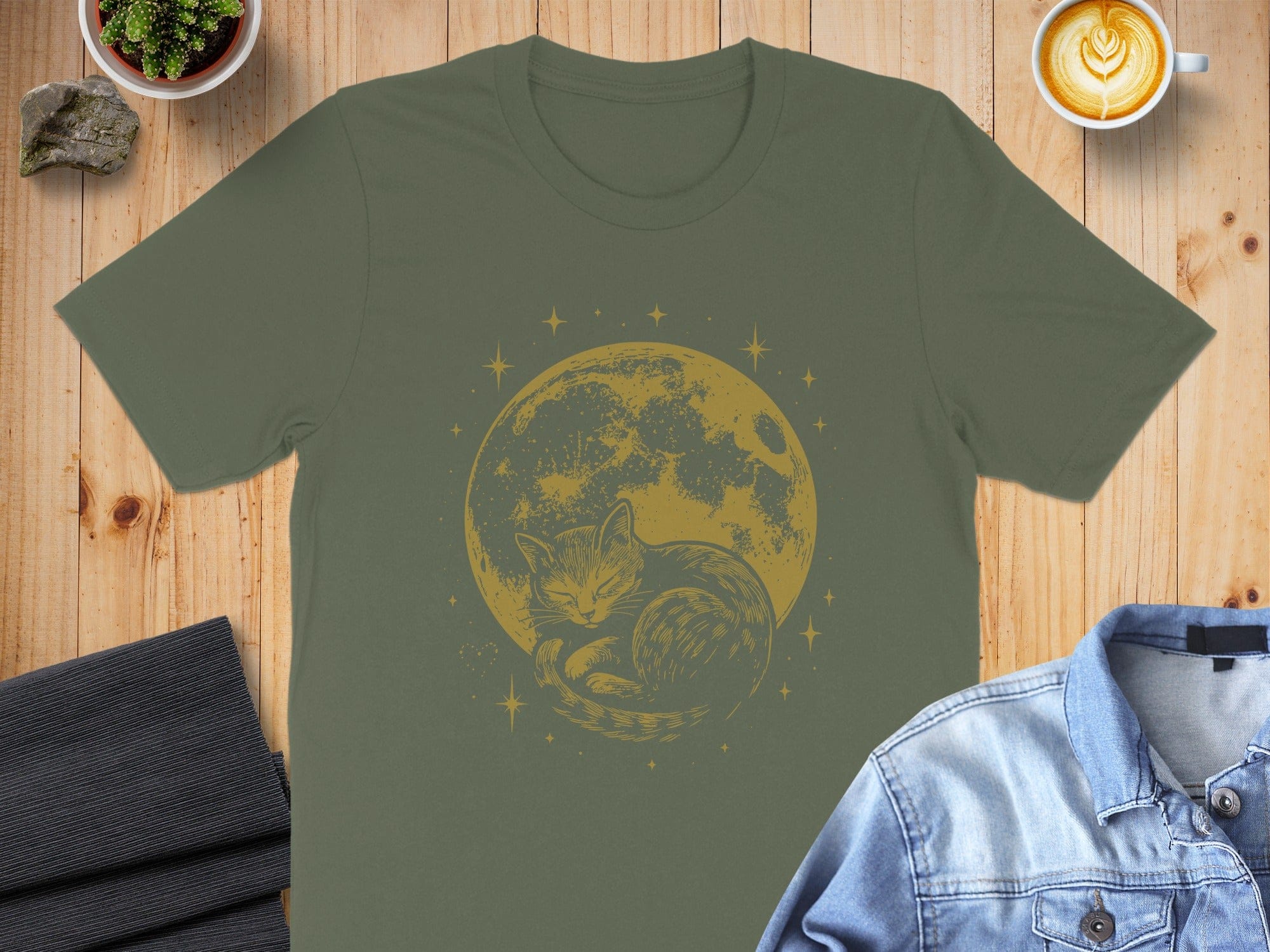 Cat Sleeping Under The Moon Graphic Tee product