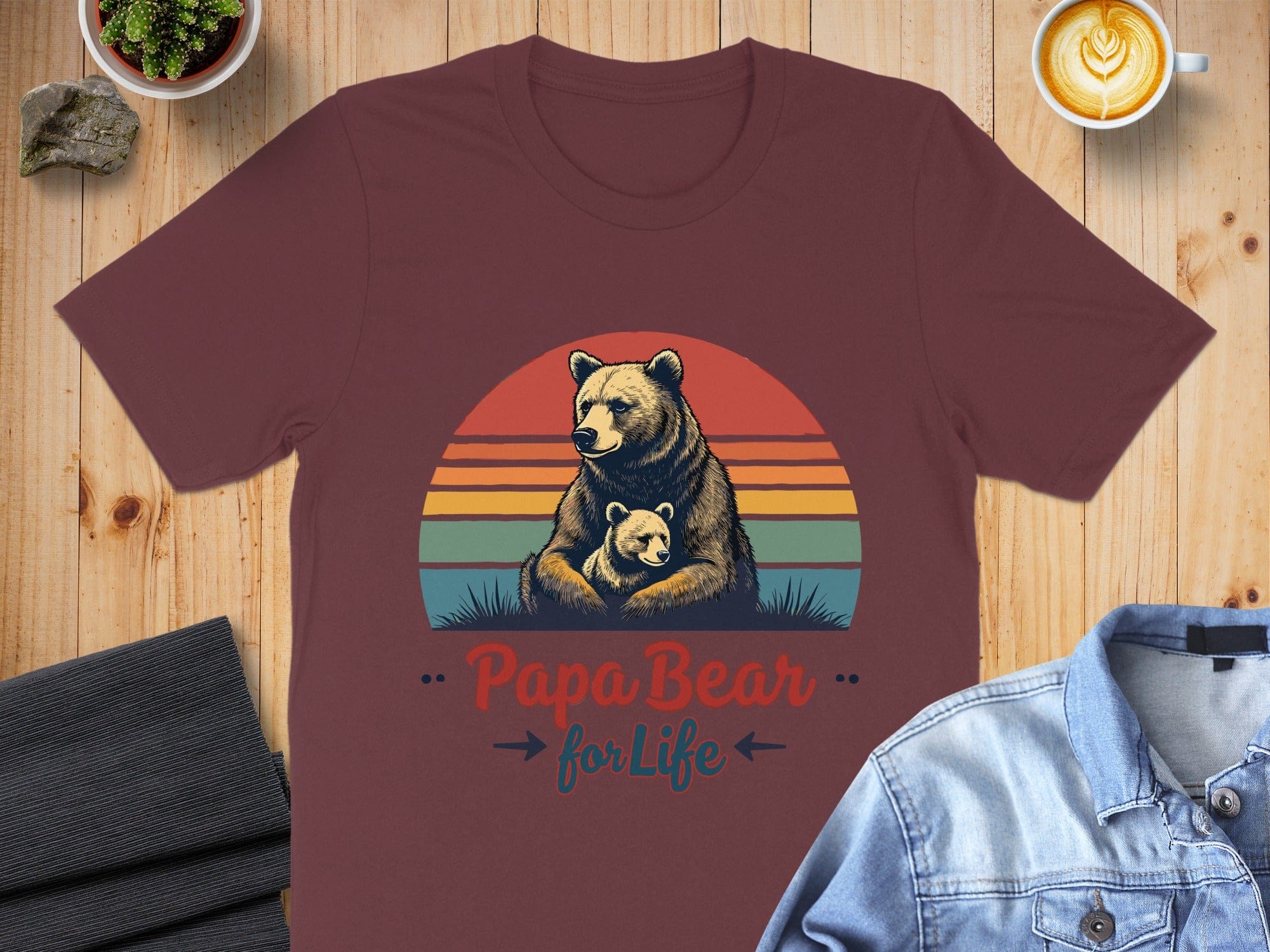 Papa Bear For Life Graphic Print T-Shirt Product