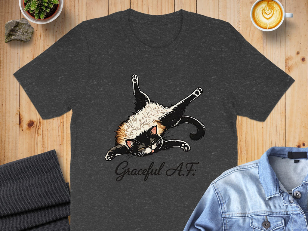 Graceful A.F. Cat Graphic Design T-shirt