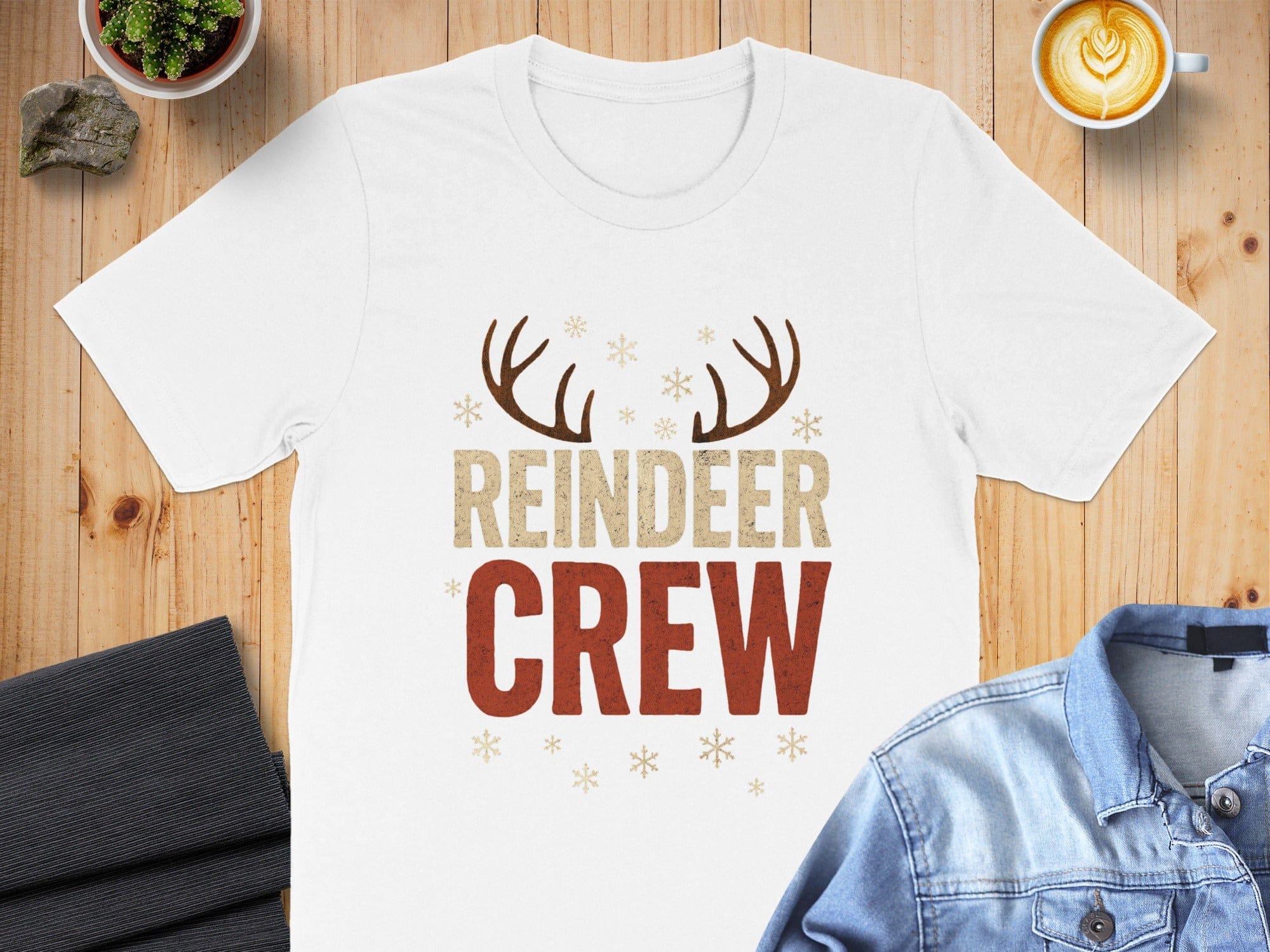 Reindeer Crew Graphic Print Festive T-Shirt