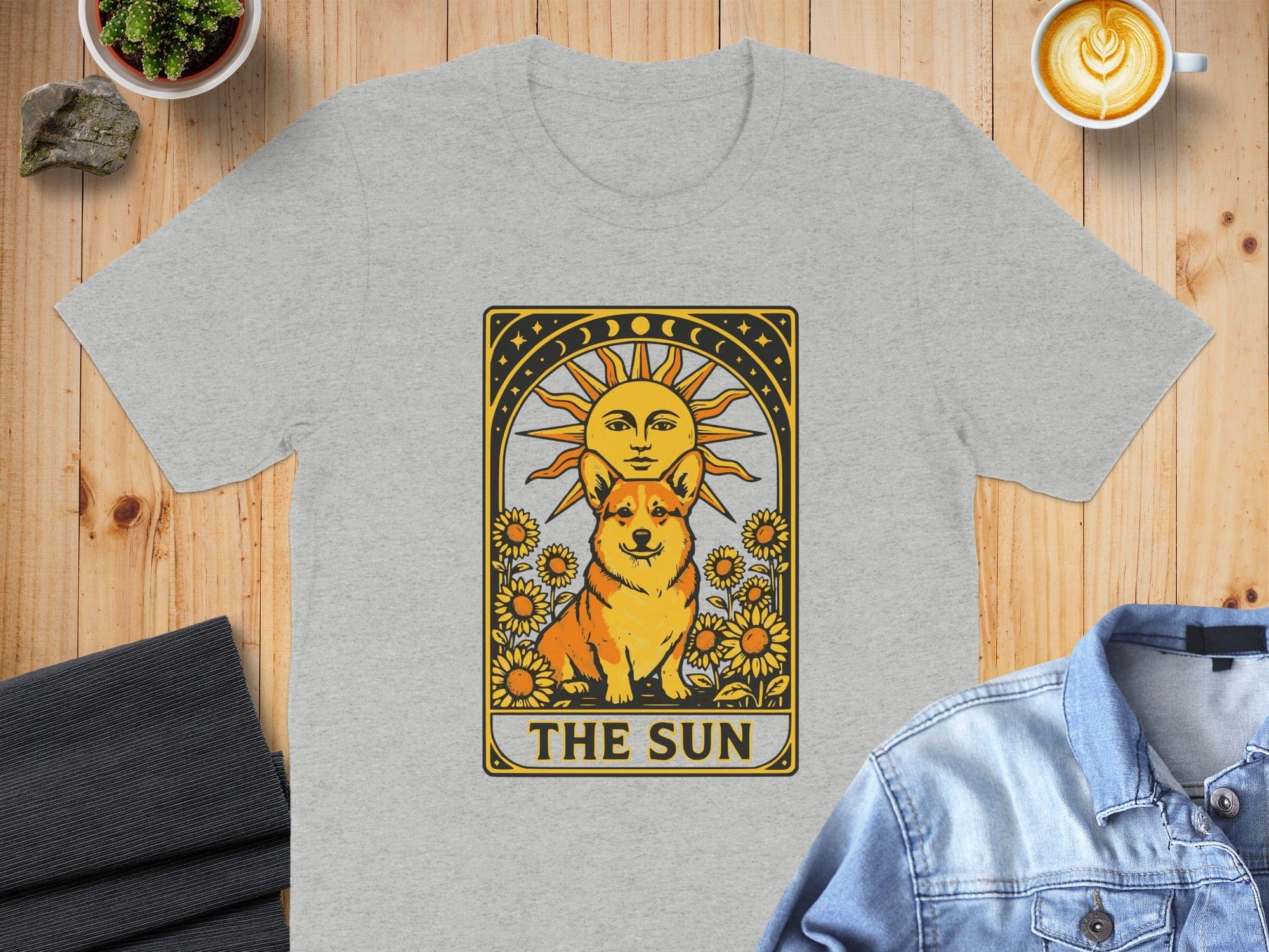 The Sun Tarot Card Cute Corgi Graphic T-shirt