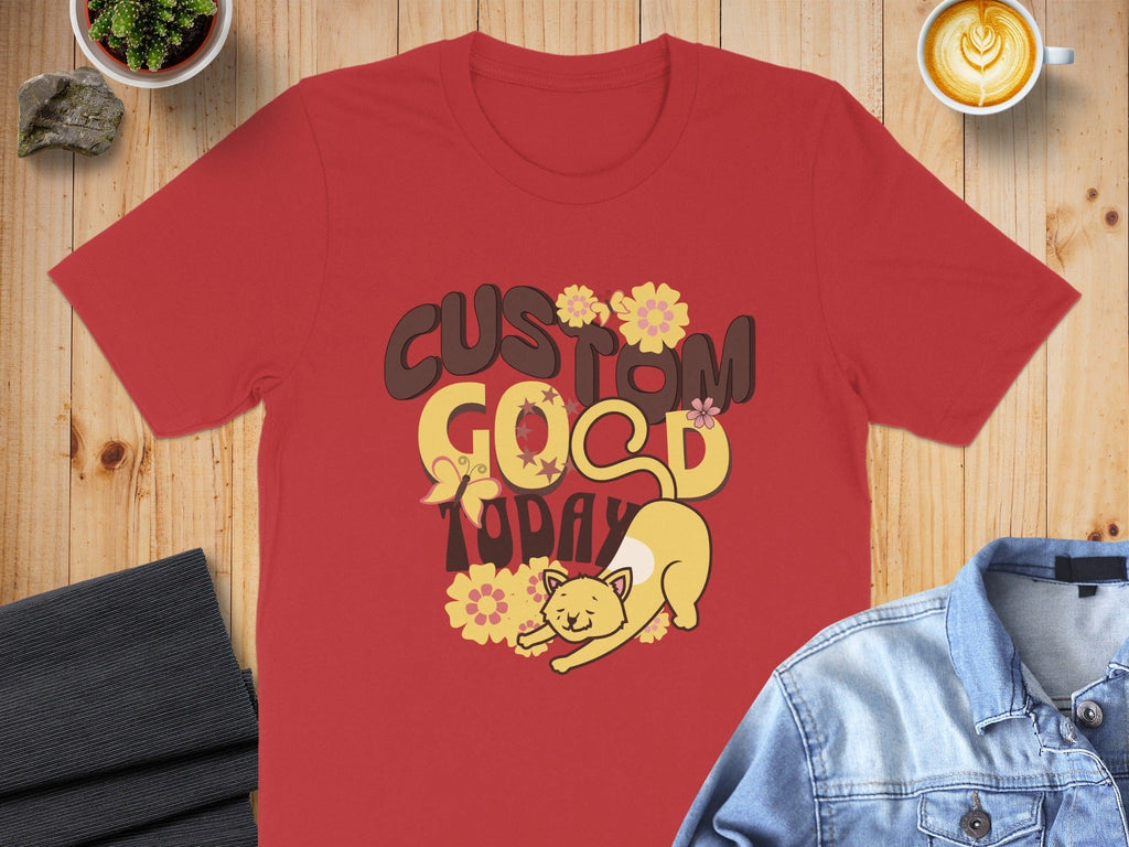 Custom Good Today Cute Cat Illustration T-shirt