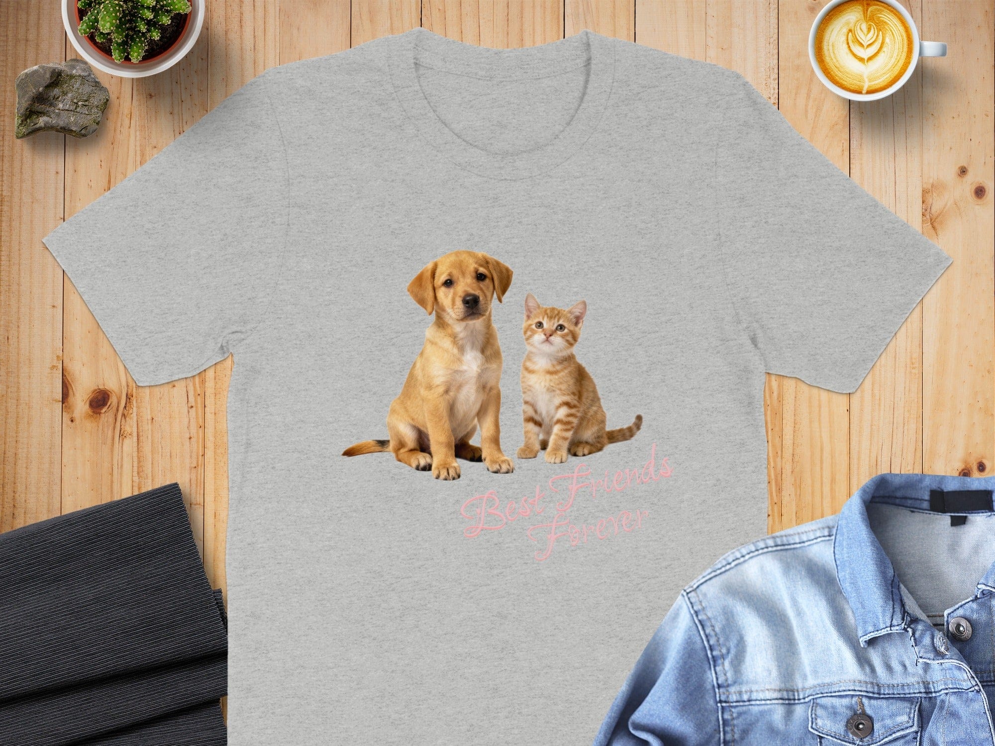 Cute Puppy and Kitten Best Friends Forever T-Shirt