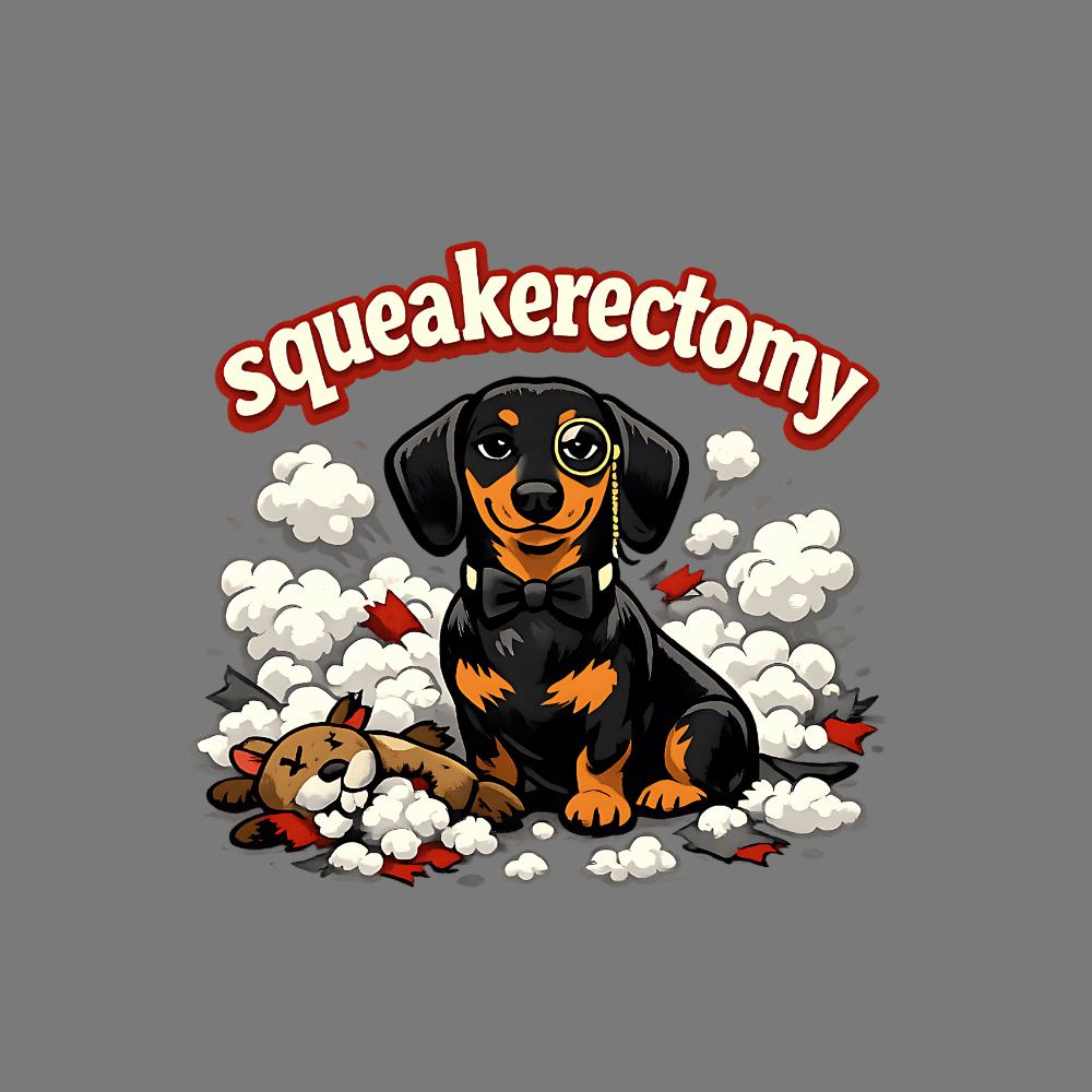 Squeakerectomy Dog with Monocle Funny T-Shirt Design