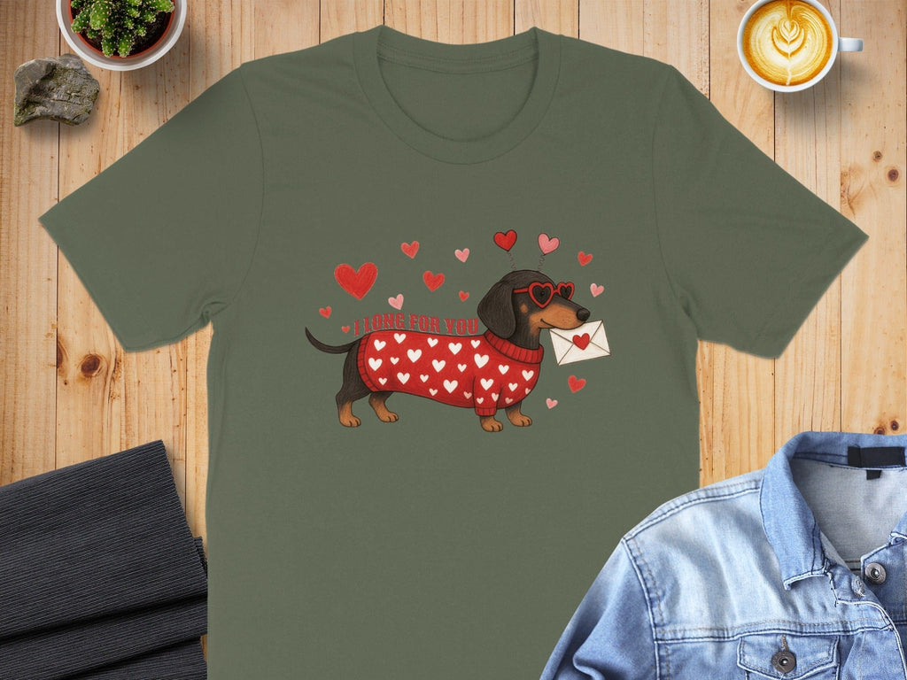 I Long For You Dachshund T-shirt Valentine's Day Gift