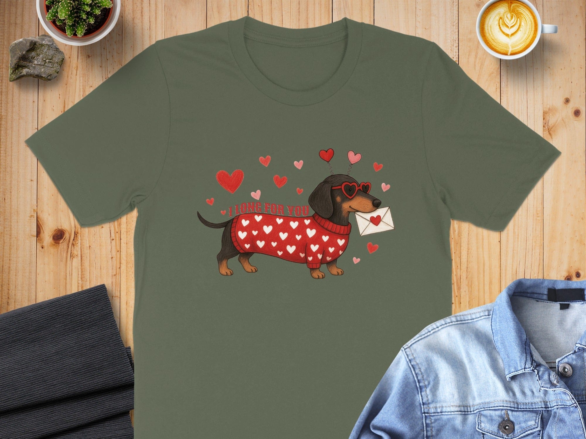 I Long For You Dachshund T-shirt Valentine's Day Gift