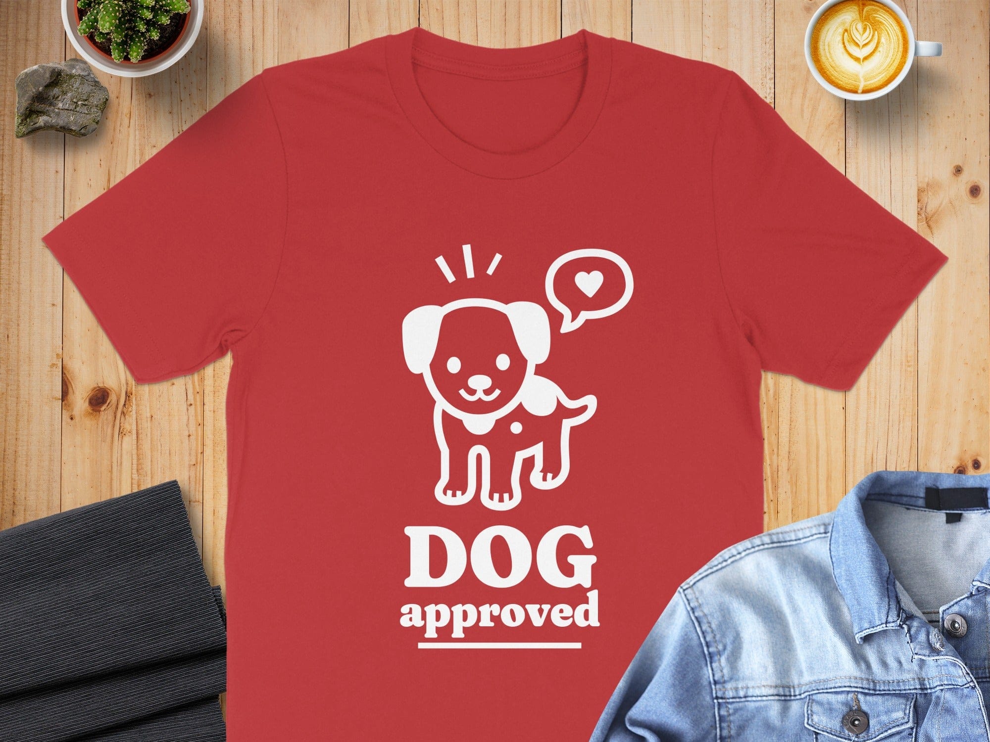 Adorable Dog Approved Graphic Red T-Shirt for Pet Lovers