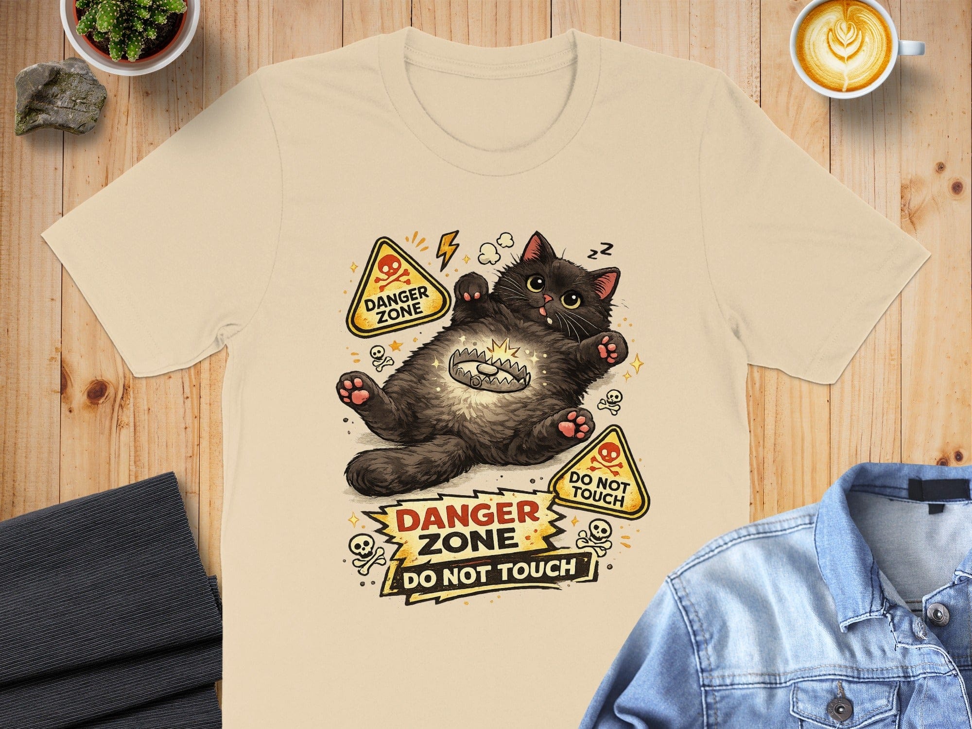 Cute Black Cat Danger Zone Do Not Touch Shirt