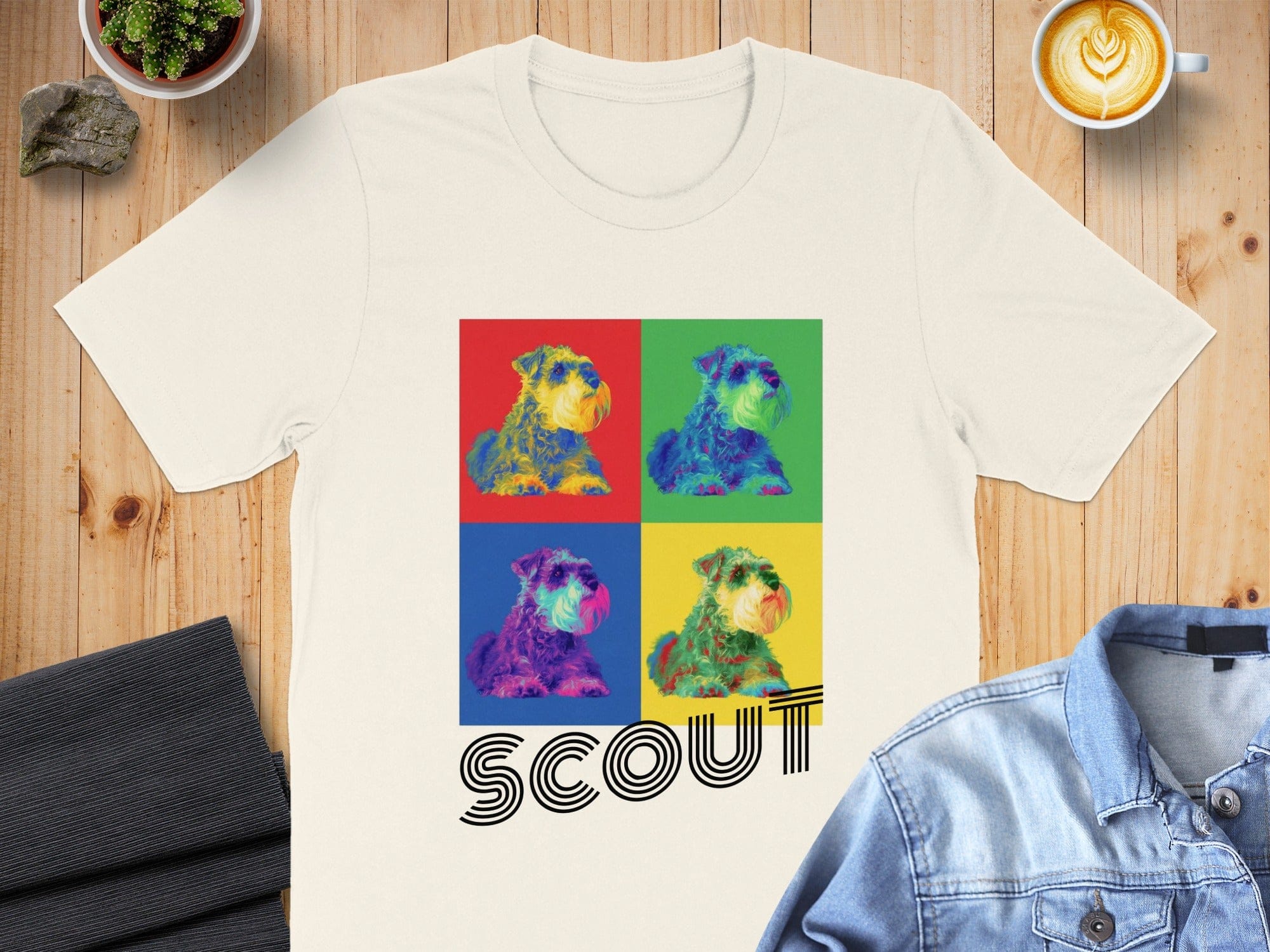 Colorful Pop Art Dog Print SCOUT Shirt